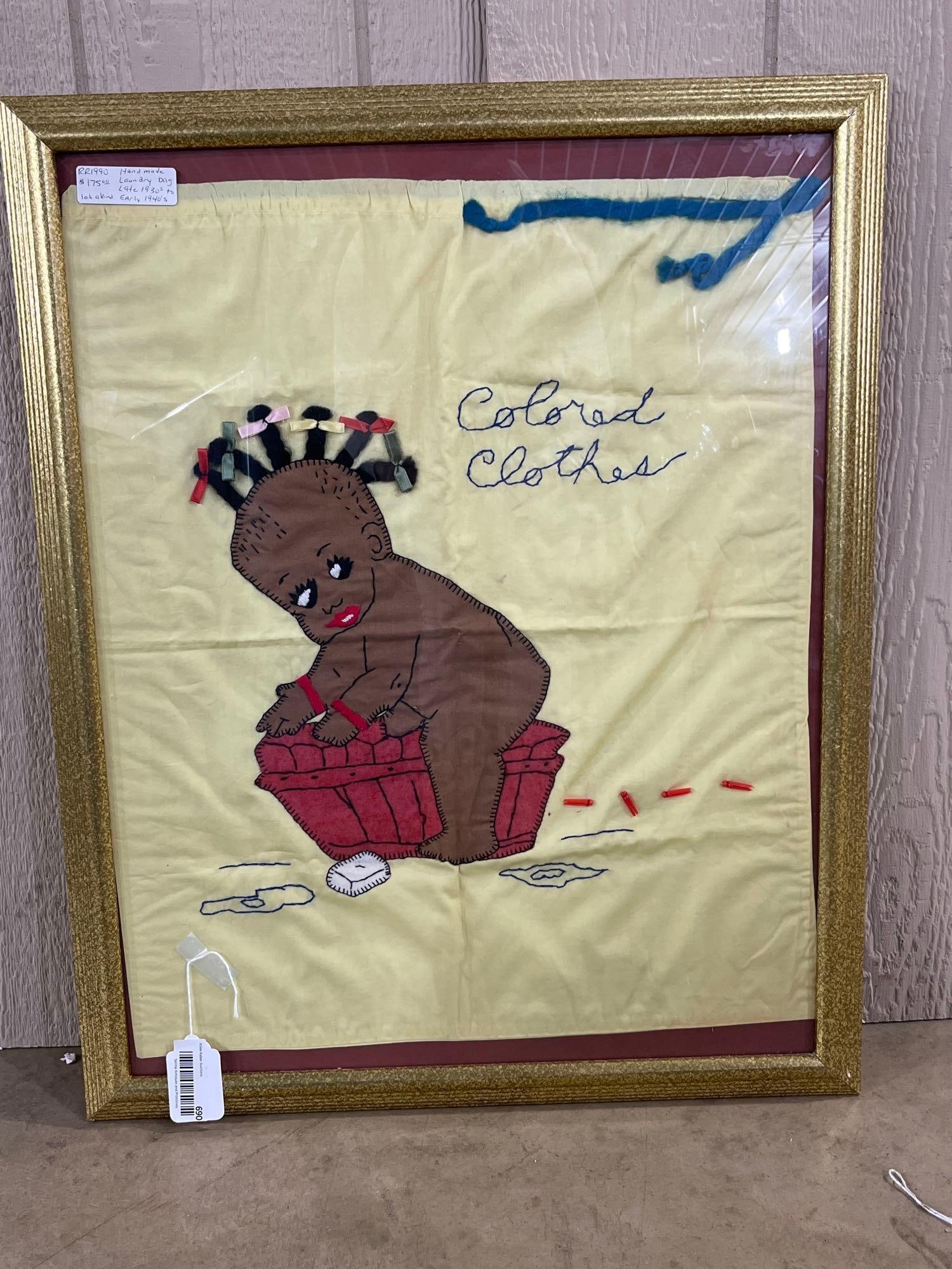 Late 1930s Colored Cloths Laundry Bag (1 of 3)