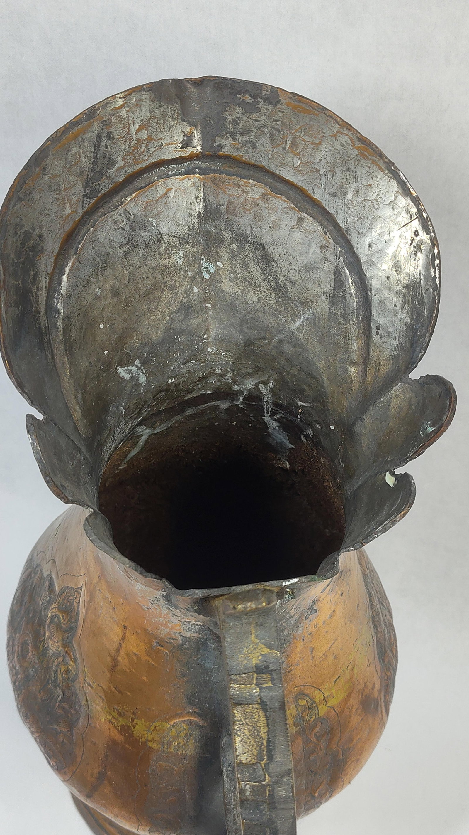 Hammered Copper Persian Ewer - 3