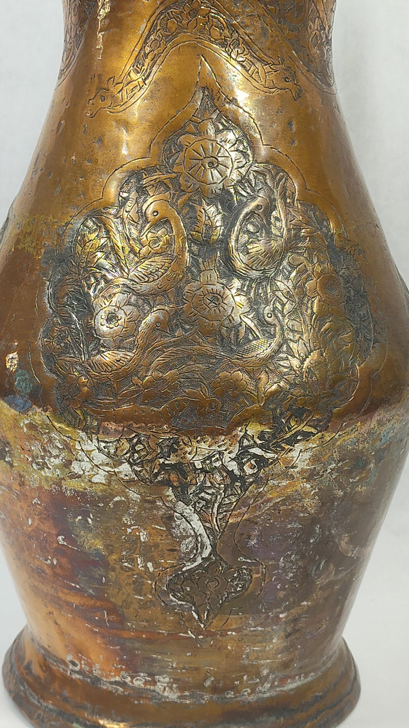 Hammered Copper Persian Ewer - 4