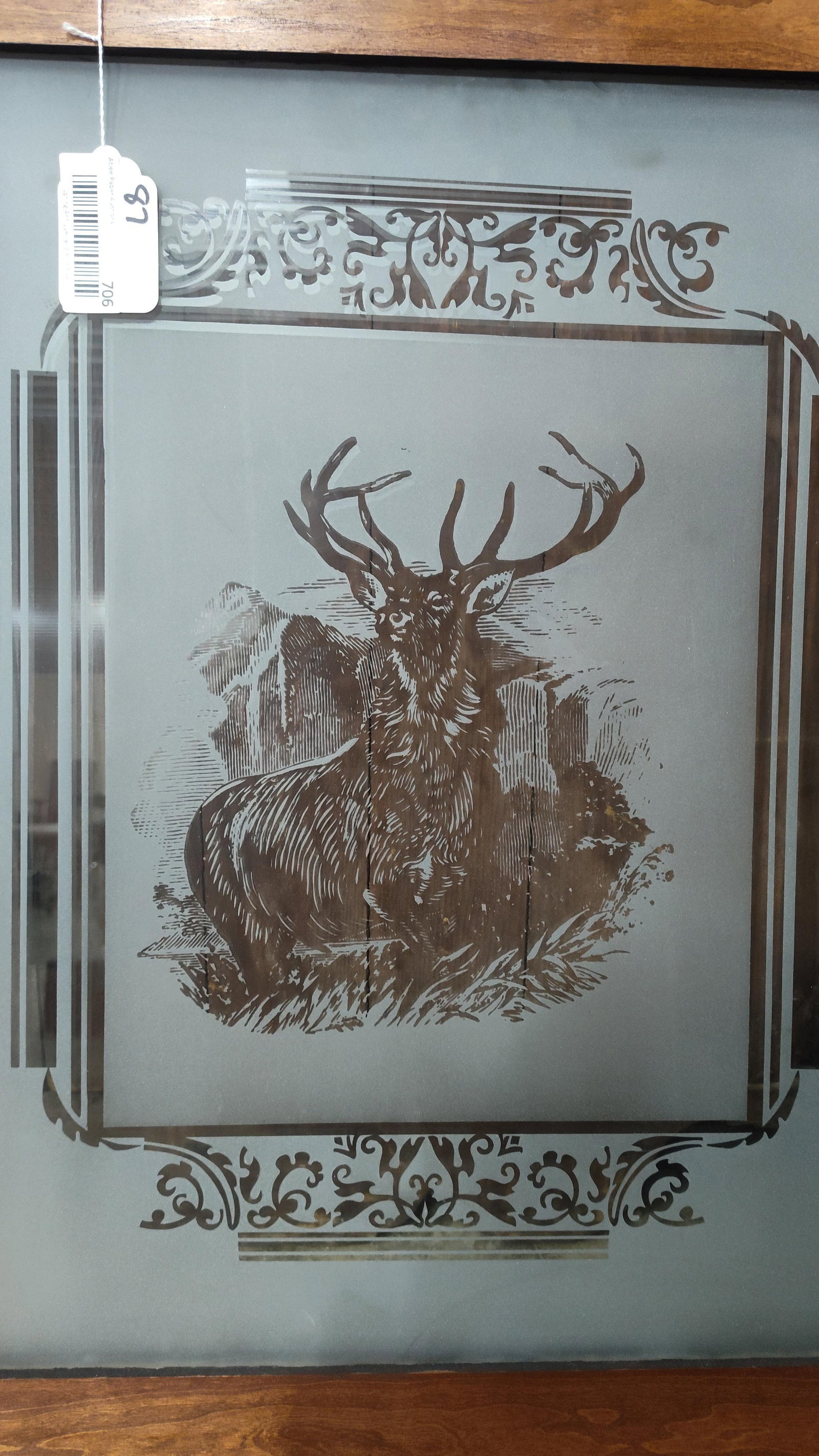 Acid Etched "Stag" scene window - 4