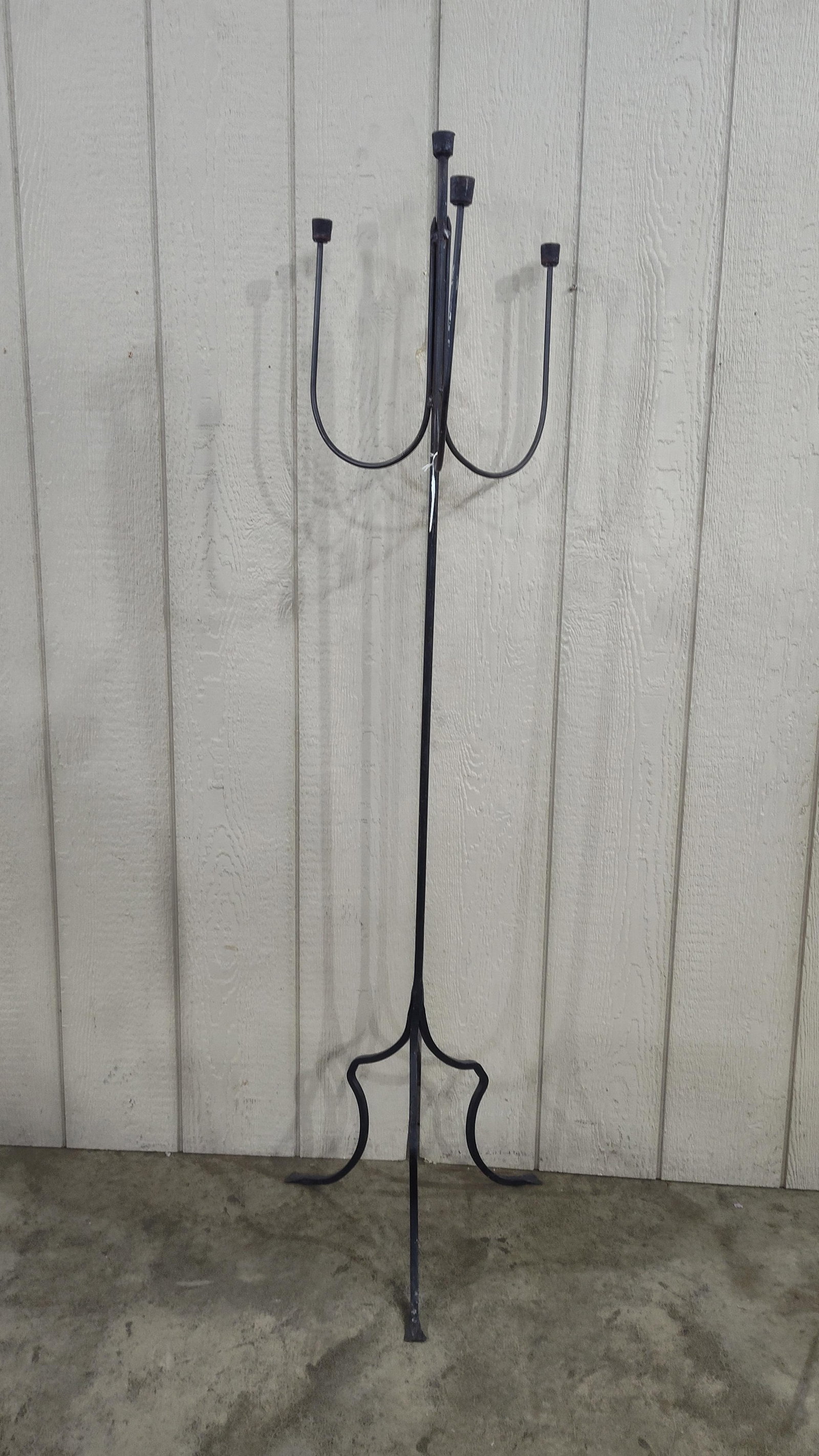 Floor Model Wrought-iron Candelabra: 62in tall.