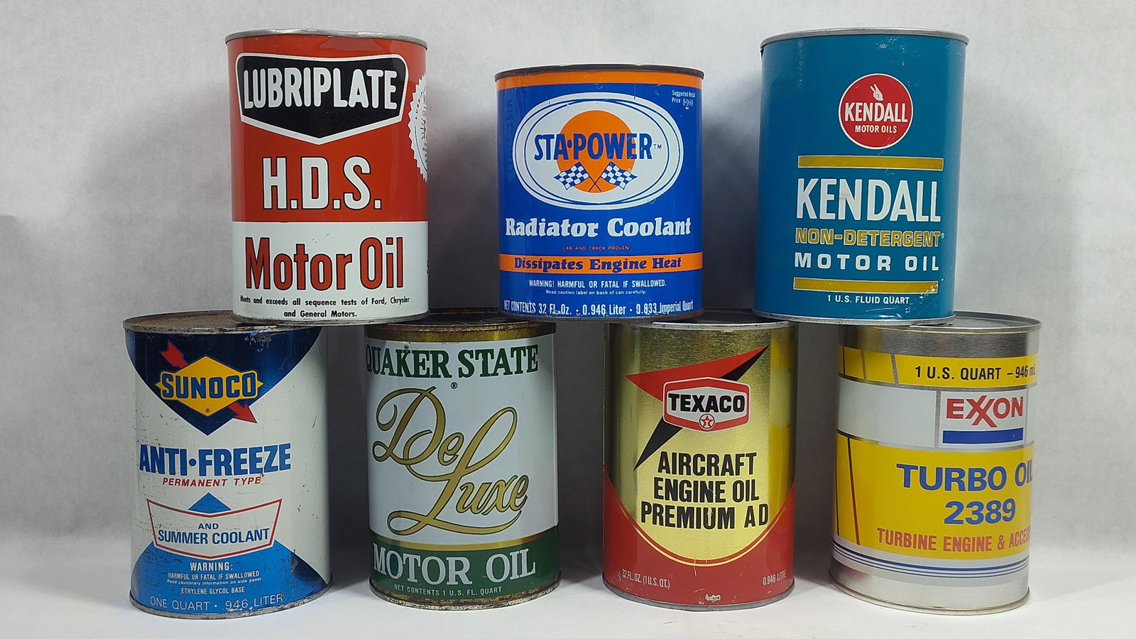 7-Various 1qt unopened oil cans: .