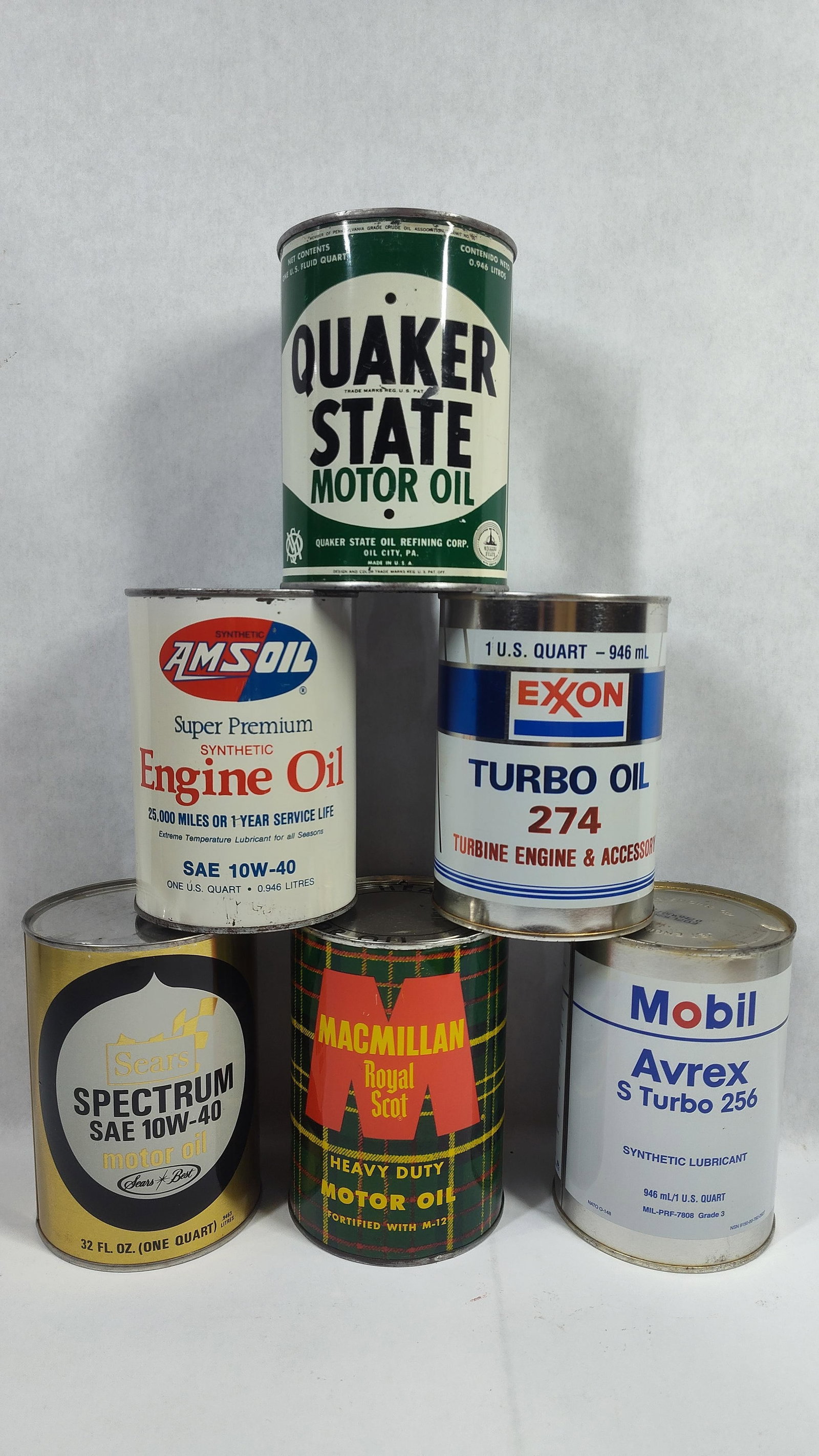 6-Various 1qt oil cans (1 of 4)