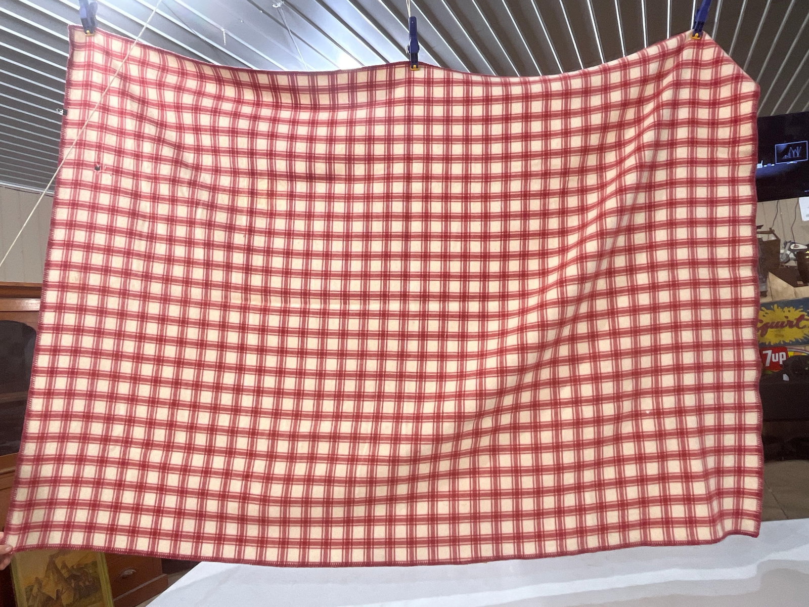 Lindsey Woolsy Gingham Coverlet - 2