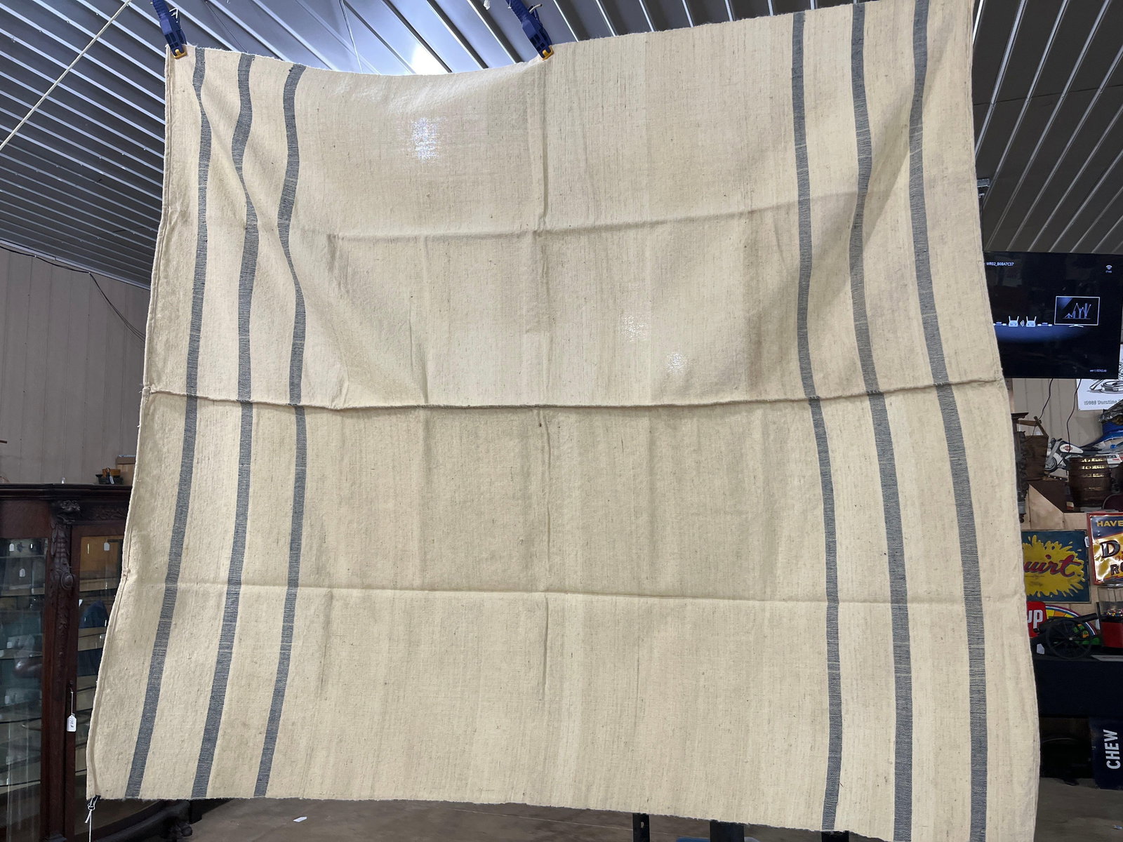 Home Spun Striped Coverlet: 70x64