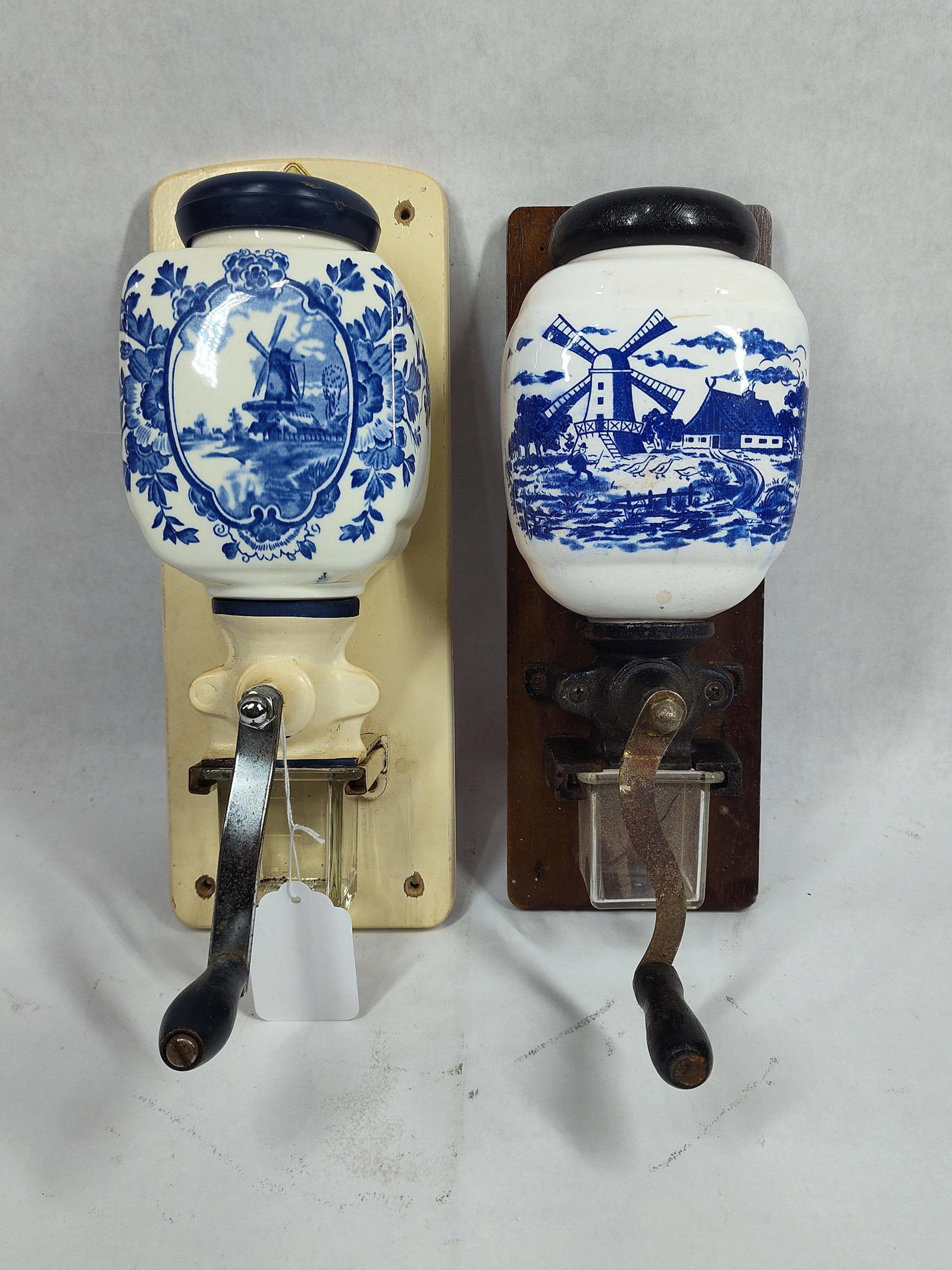 2- Blue Delft style wall mount coffee grinders (1 of 10)