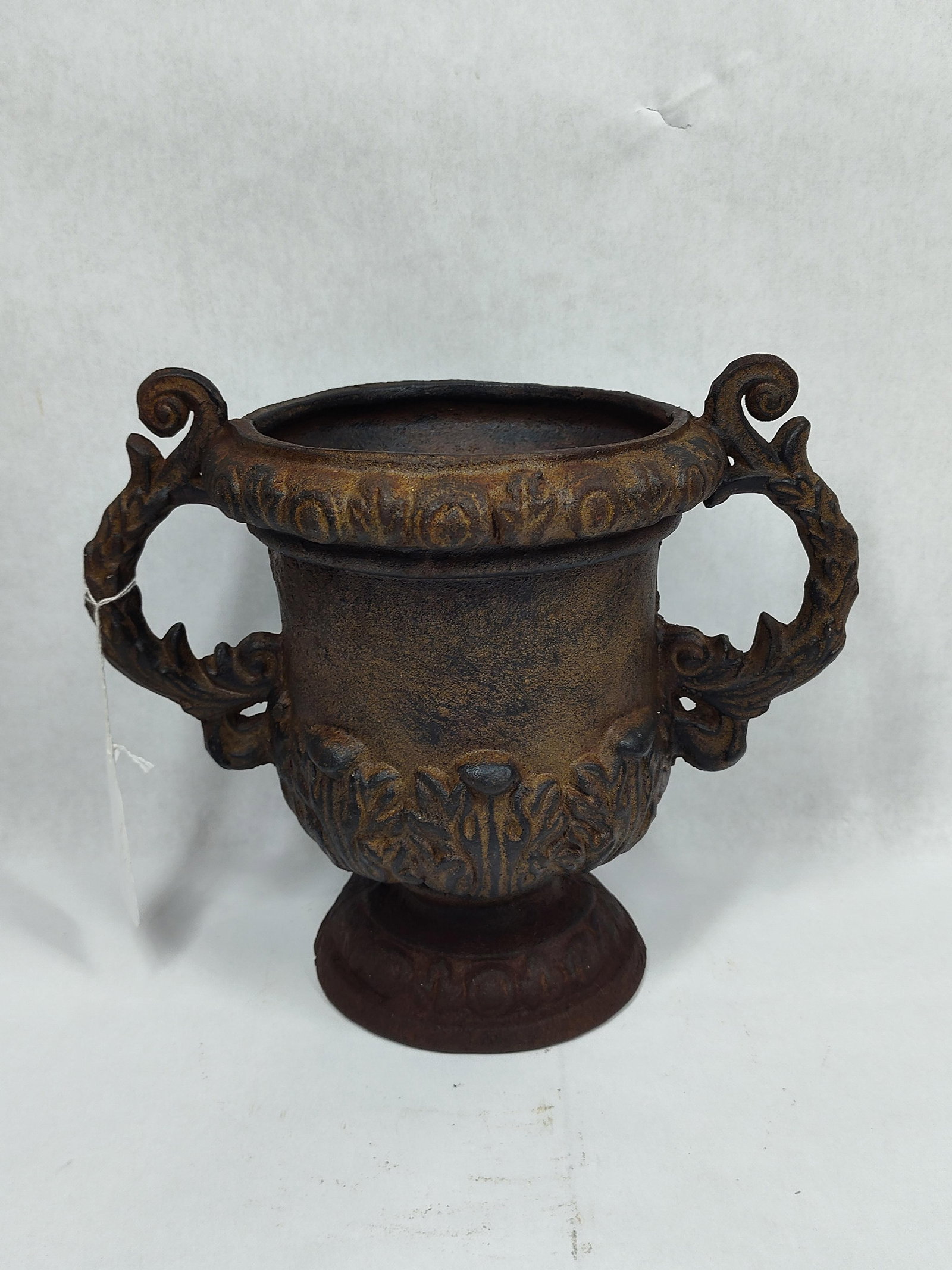 Ornate cast iron urn (1 of 7)