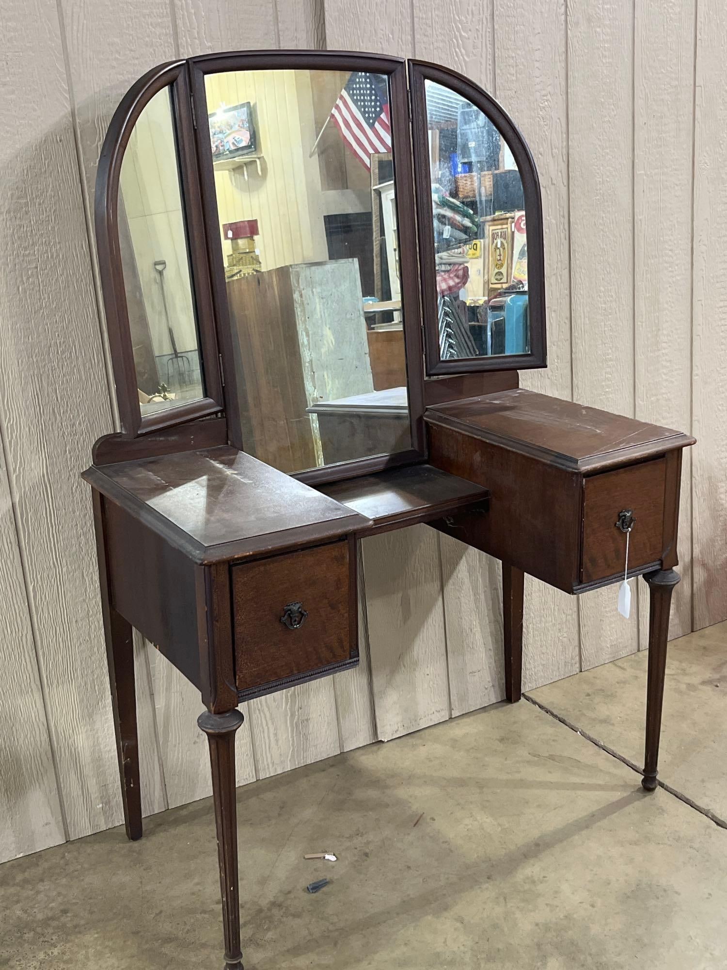 Two Piece Folding Mirror Vanity (1 of 6)
