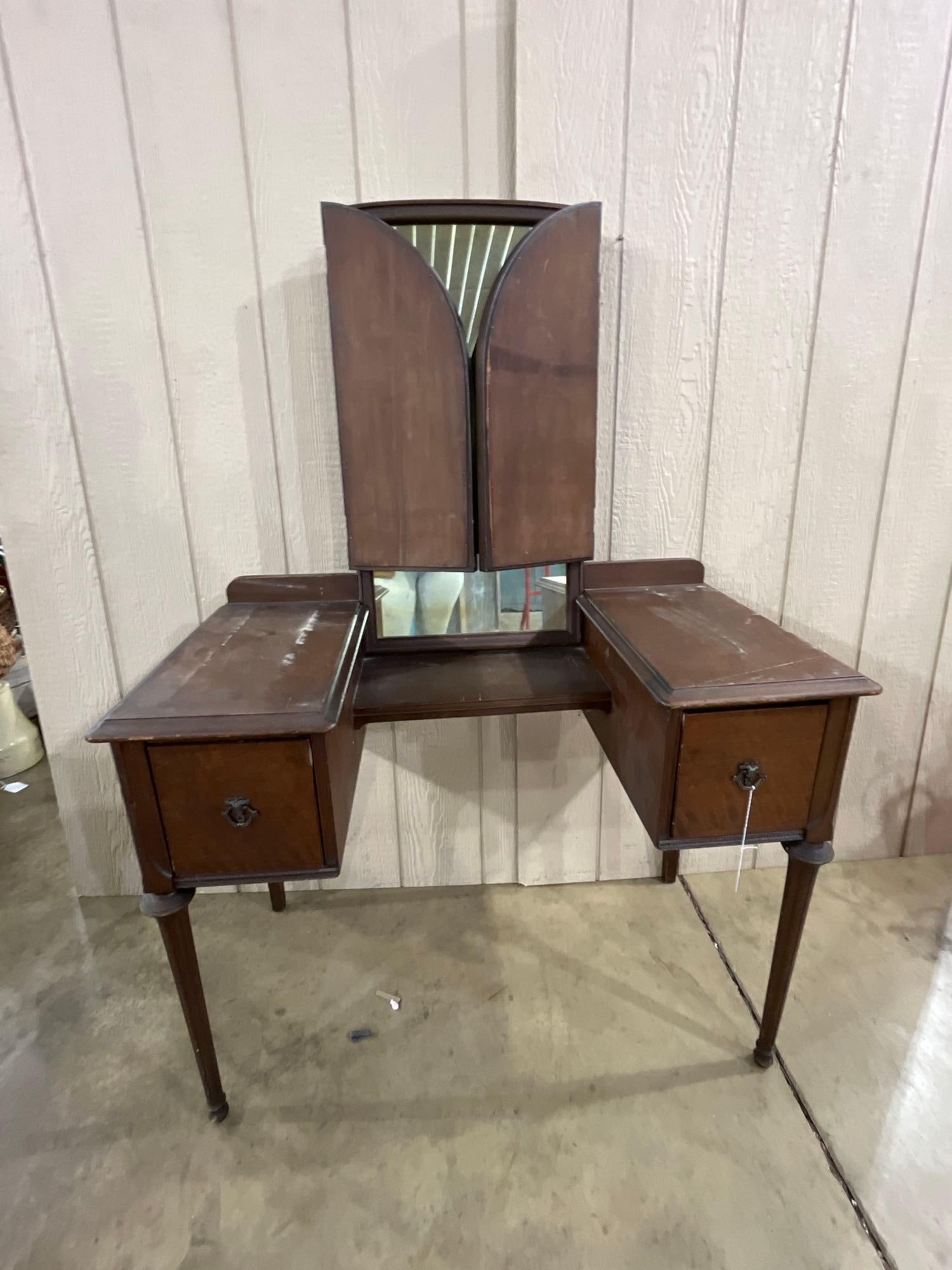 Two Piece Folding Mirror Vanity - 4