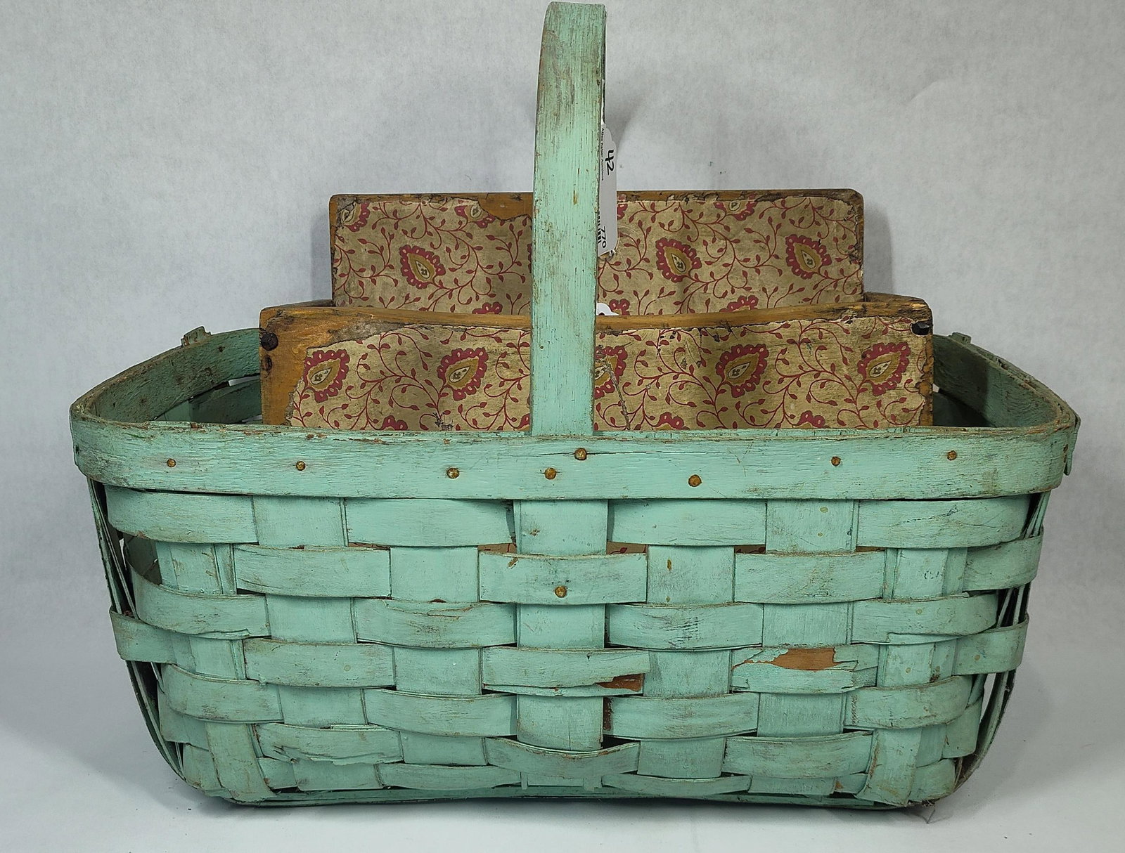 Paisley Decorated Wall Box & Painted Basket (1 of 8)