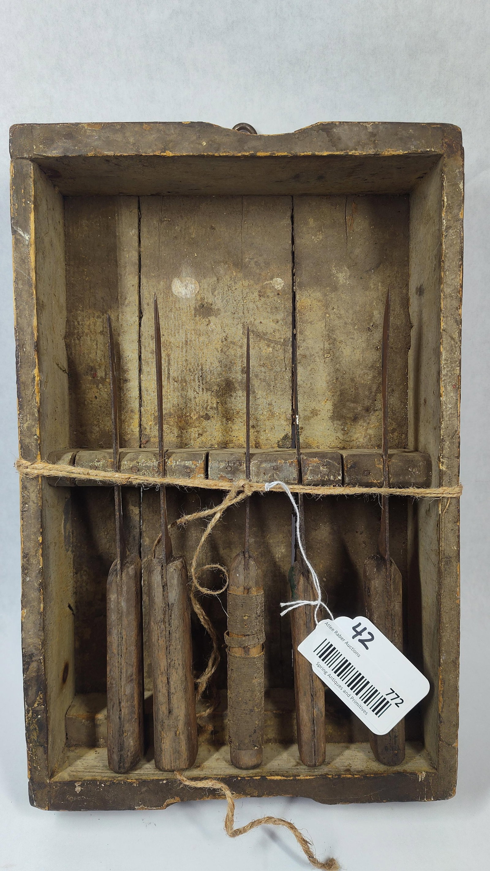 Old Primitive Cottage Knife Box and Scraper - 4