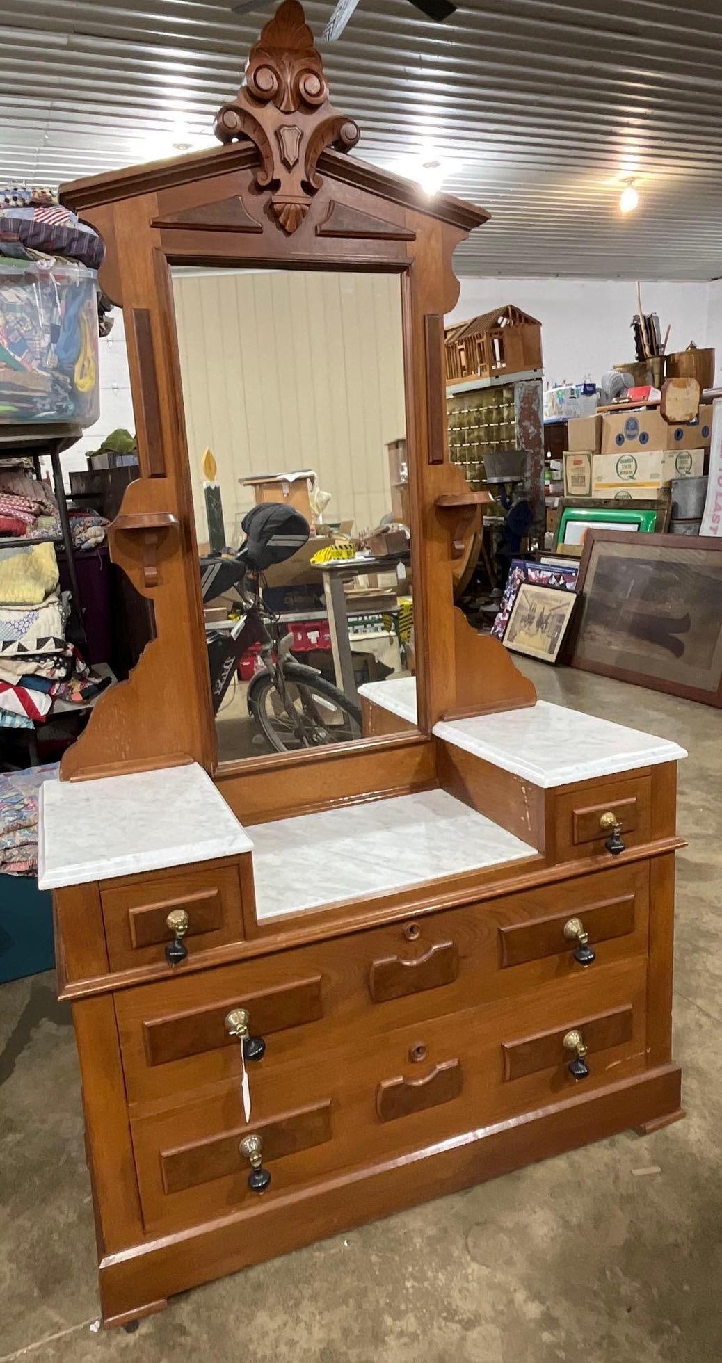 Victorian Eastlake Walnut Dresser (1 of 5)