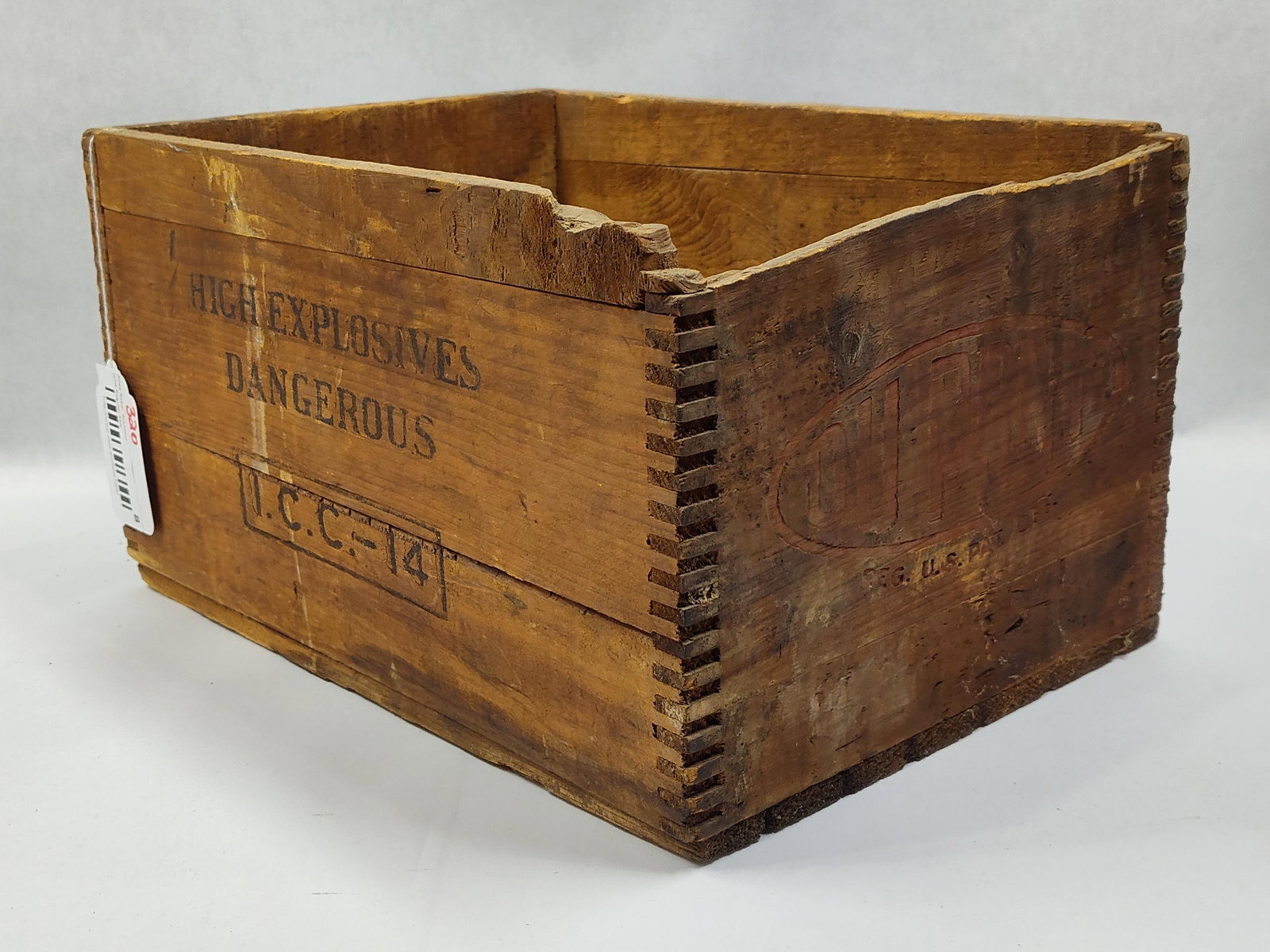Antique DuPont Red Cross Extra Dynamite Wooden Explosives Crate (1 of 6)