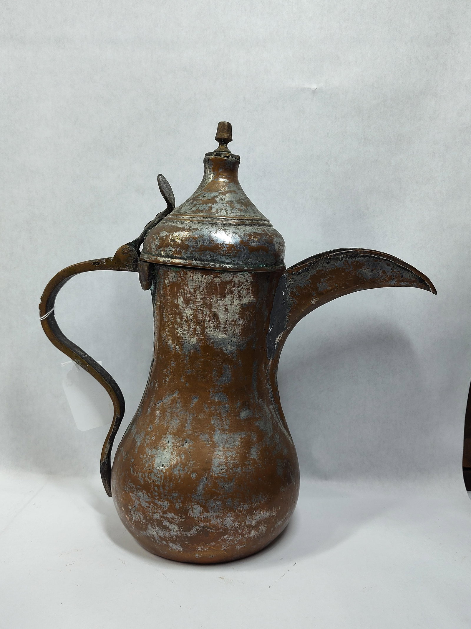 Middle Eastern Tinned Copper Dallah Coffee Pot - 3