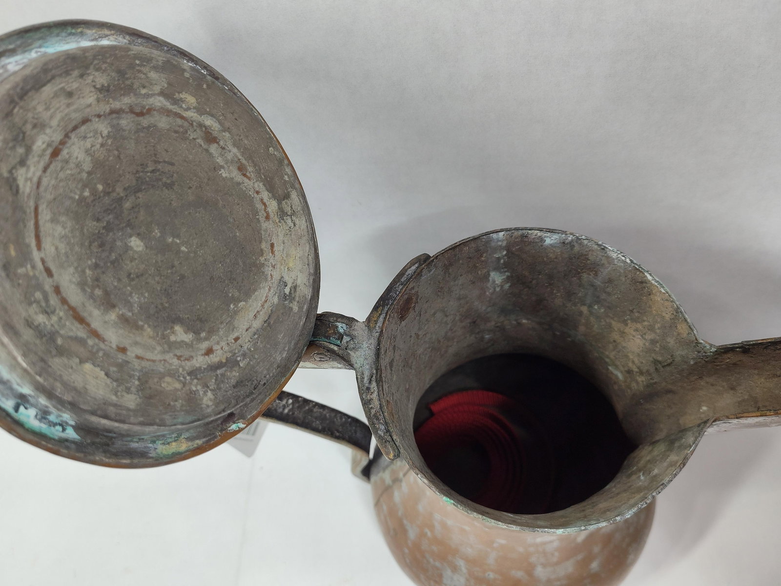 Middle Eastern Tinned Copper Dallah Coffee Pot - 4