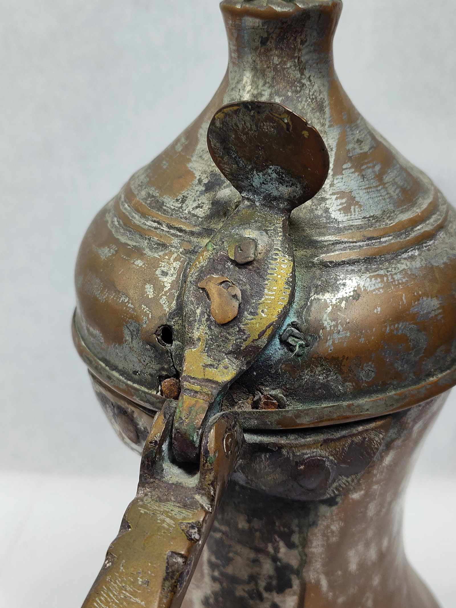Middle Eastern Tinned Copper Dallah Coffee Pot - 5