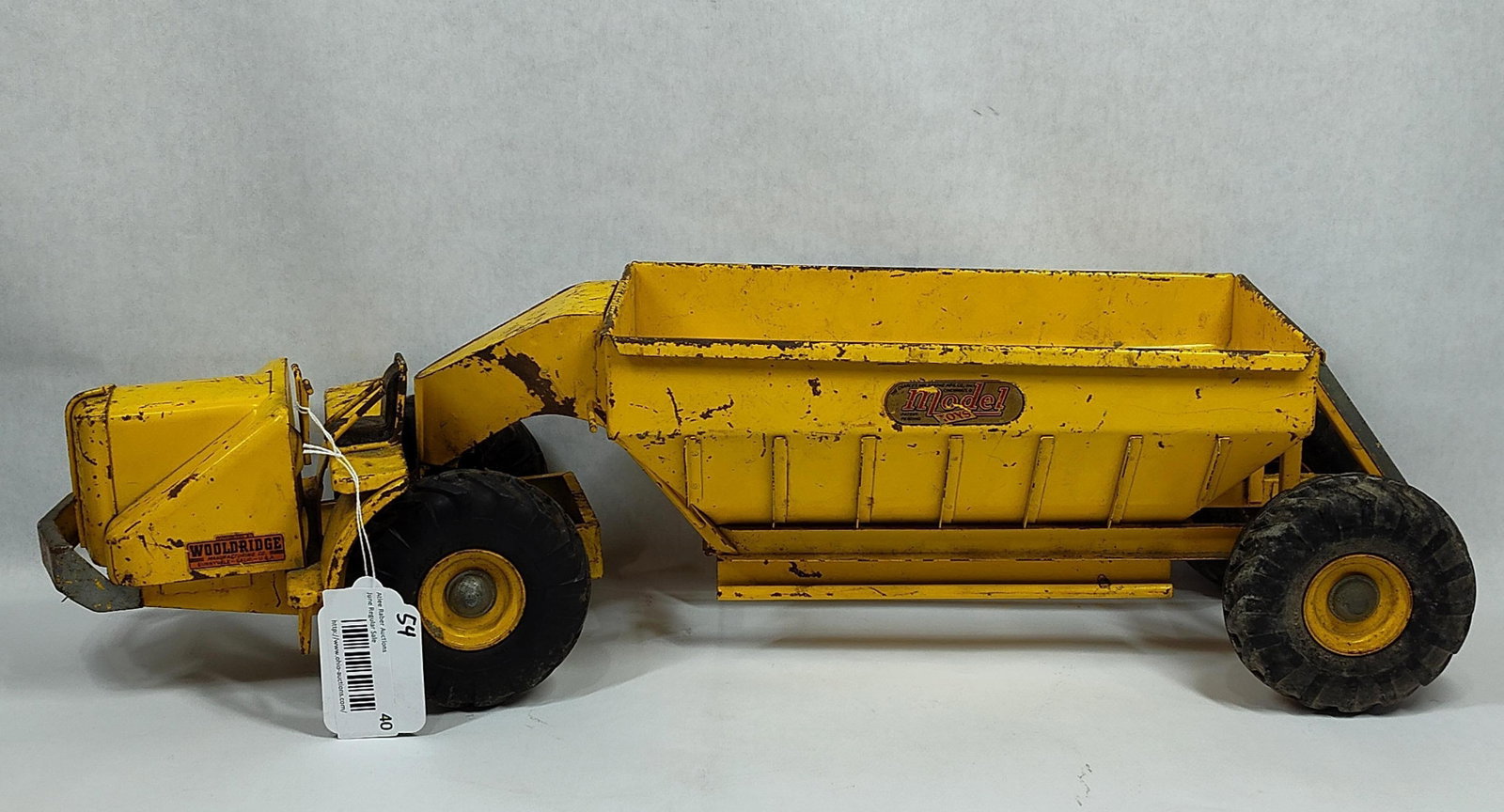 Charles Wm. Doepke Wooldridge Terra Cobra Scraper: Thisearthmoving toy is a licensed Wooldridge scraper manufactured by the Charles Wm. Doepke Manufacturing Company as part of their Model Toys line. The piece is modeled after the Wooldridge Terra