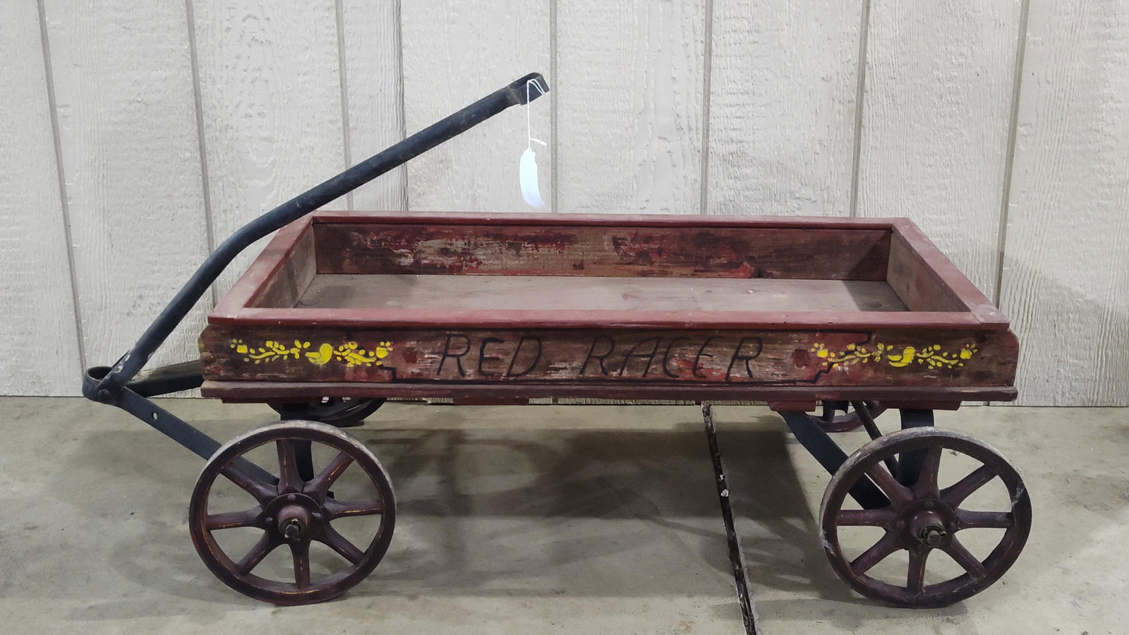 Antique Child's Coaster Wagon with Spoked Wheels (1 of 6)
