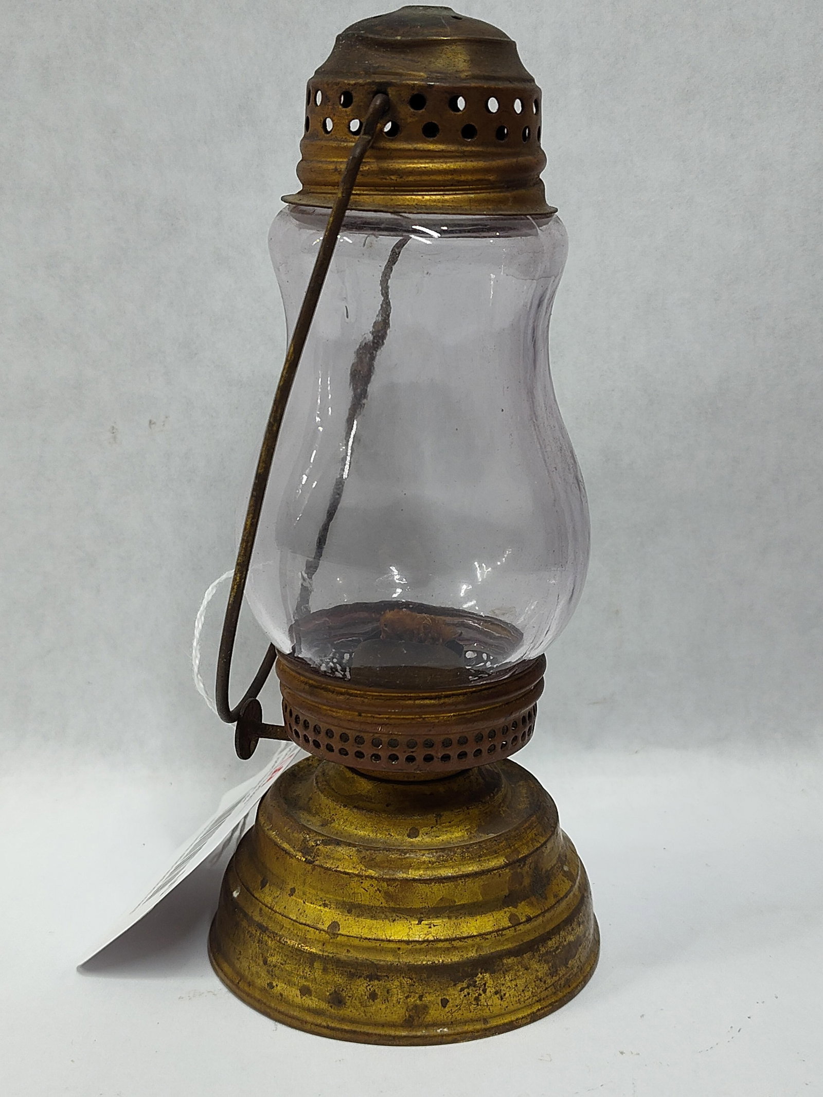 Antique Brass Skater's Lantern with Clear Glass Chimney (1 of 3)