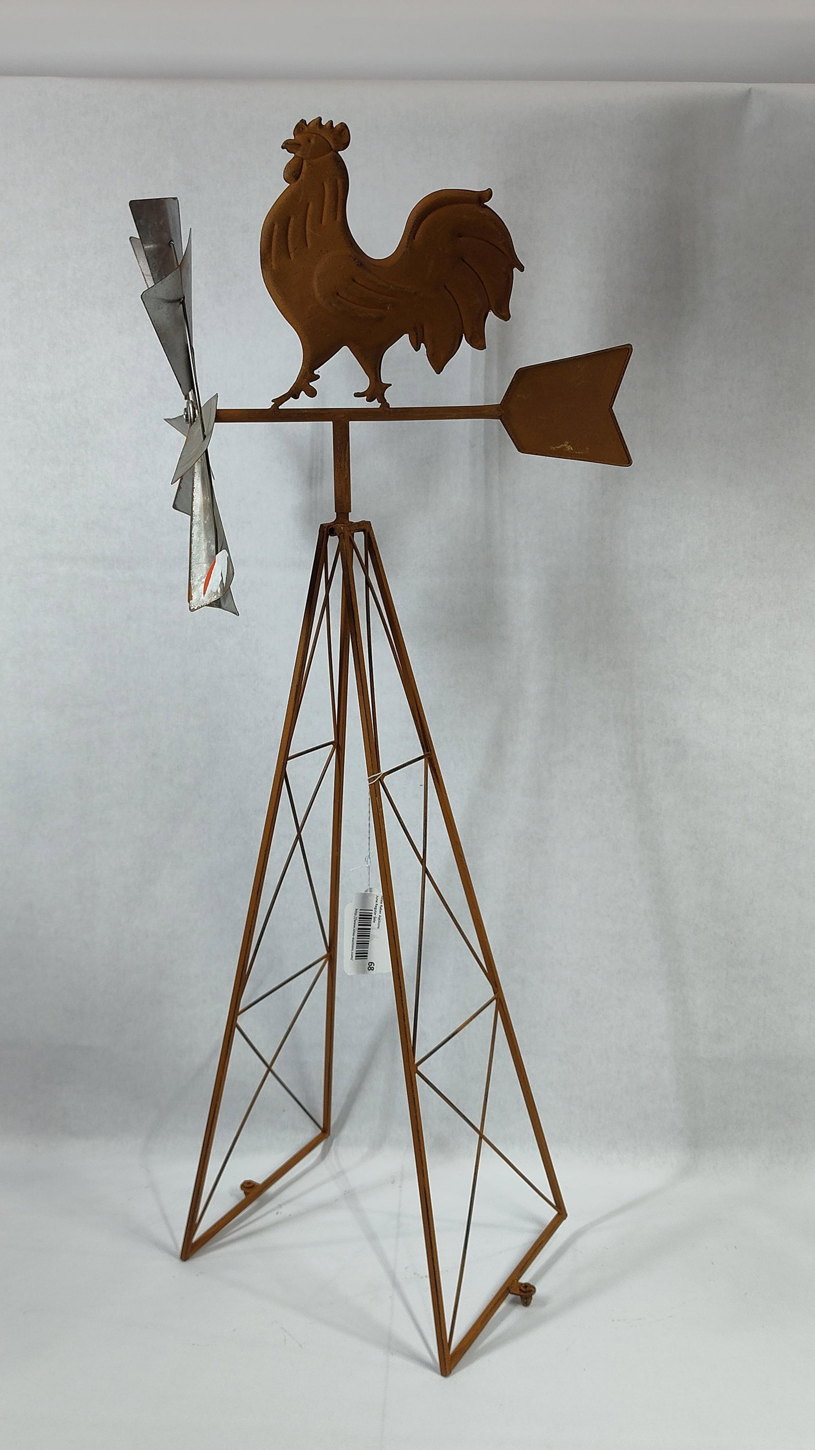Decorative Metal Garden Windmill with Rooster Weather Vane Finial (1 of 4)