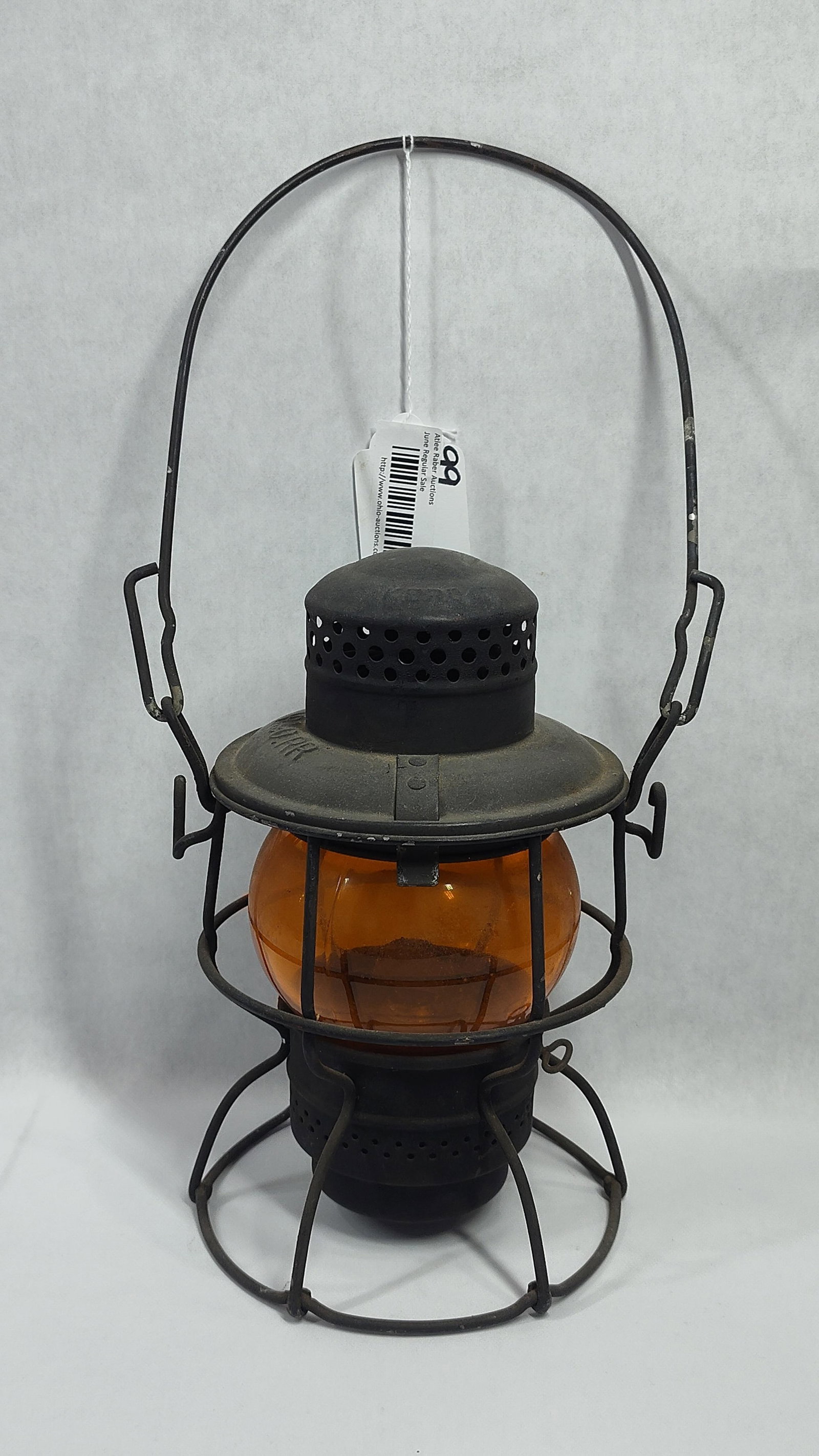 Adlake B&O R.R. Railroad Lantern with Amber Glass Globe (1 of 4)