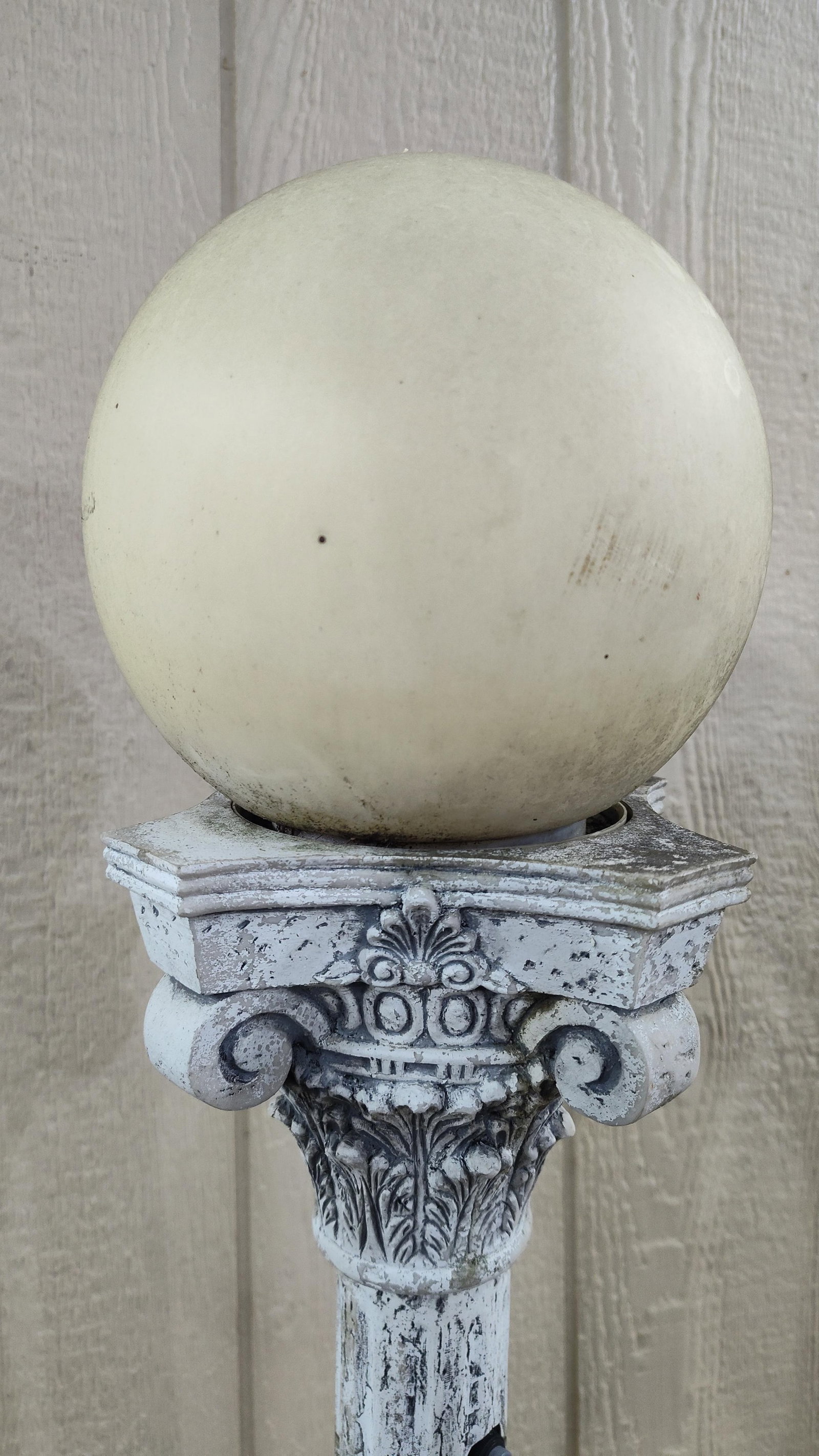 Classical Style Column Floor Lamp with Spherical Globe Shade - 2