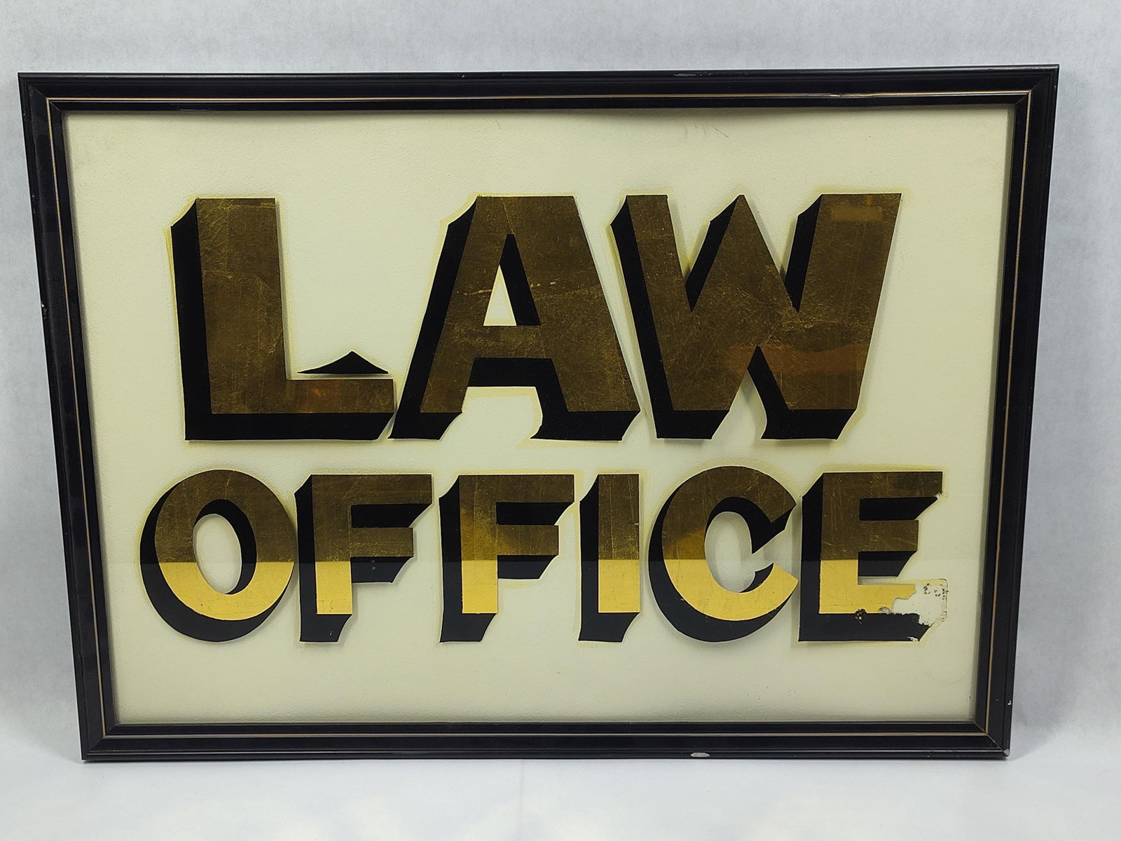 Gold Leaf and Foil Reverse-Painted Law Office Sign (1 of 5)