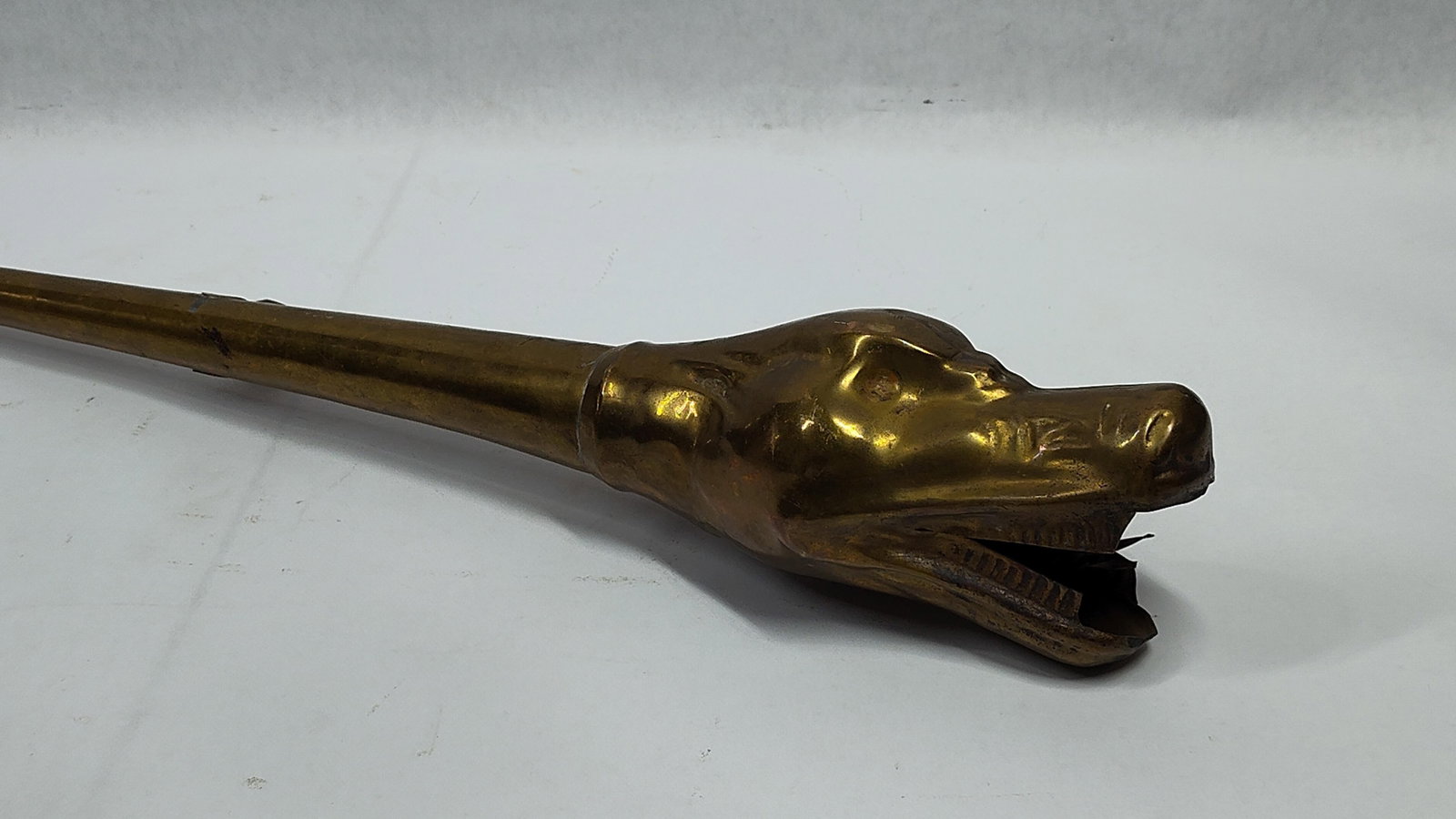 Brass Serpent Pattern Car Horn in the Style of Early Twentieth Century Automotive Accessories (1 of 3)