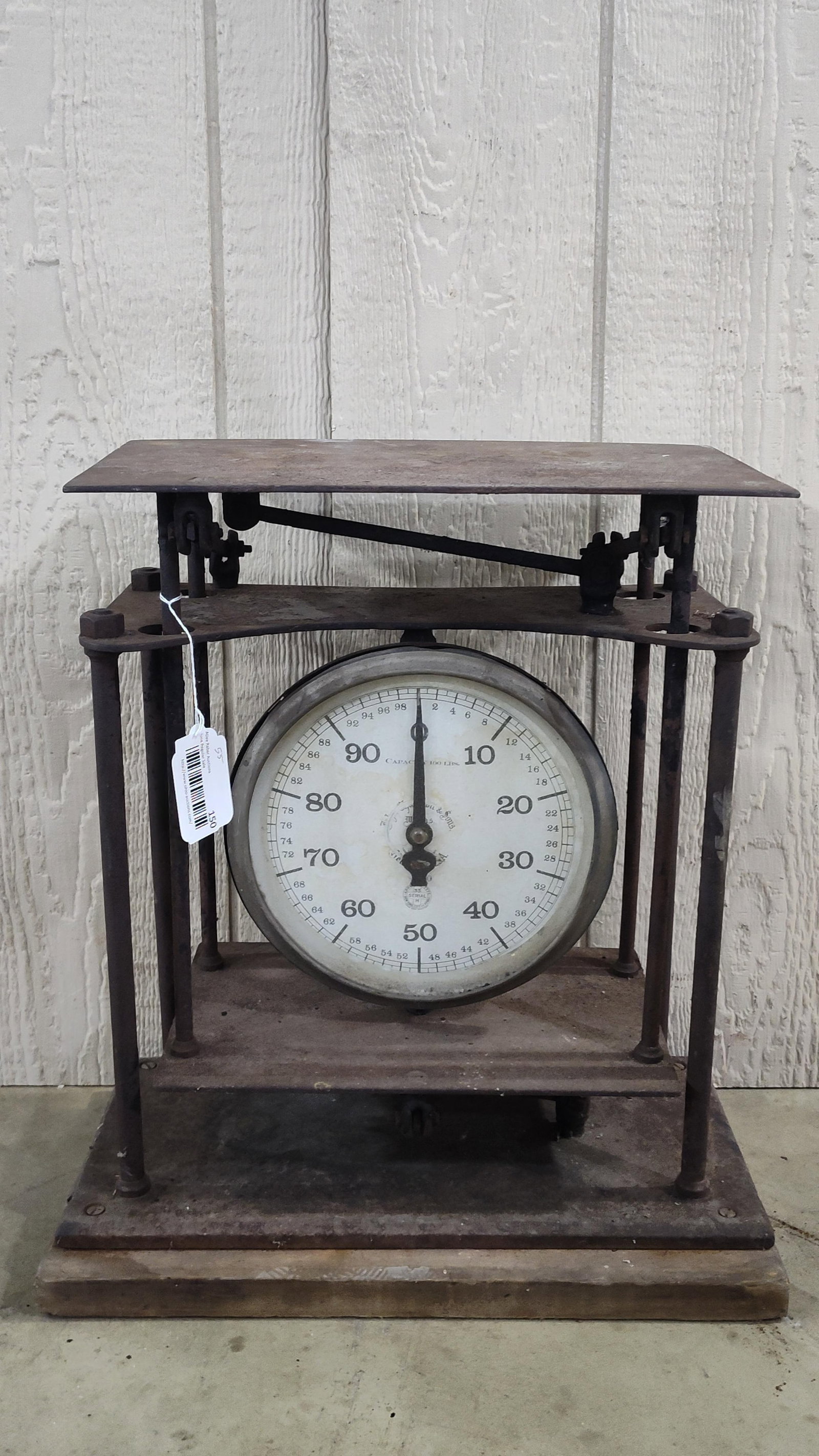 Antique American Industrial Platform Dial Scale 100 Pound Capacity (1 of 6)
