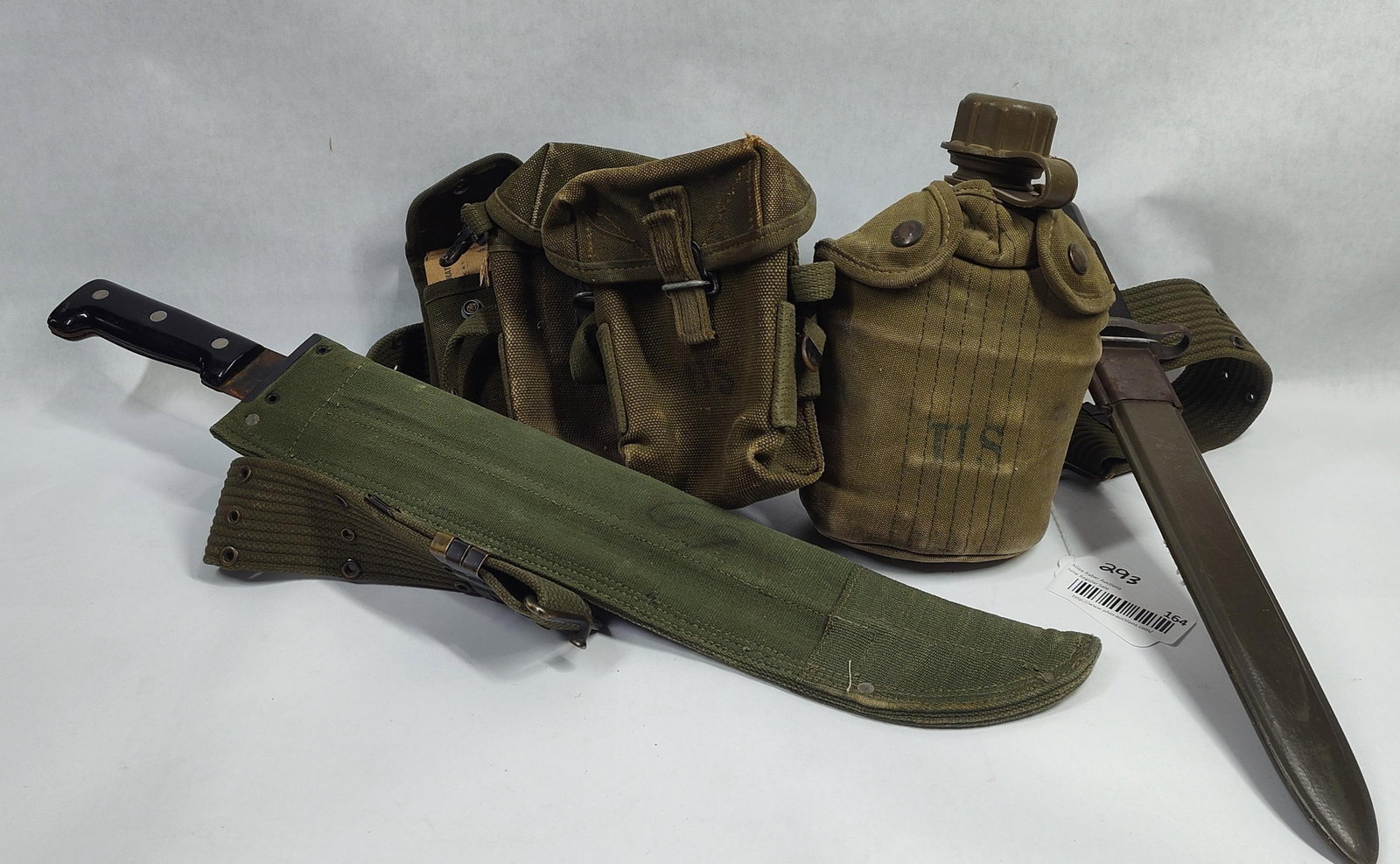 US Military Field Gear and Edged Weapons including M1 Bayonet and Machete (1 of 5)