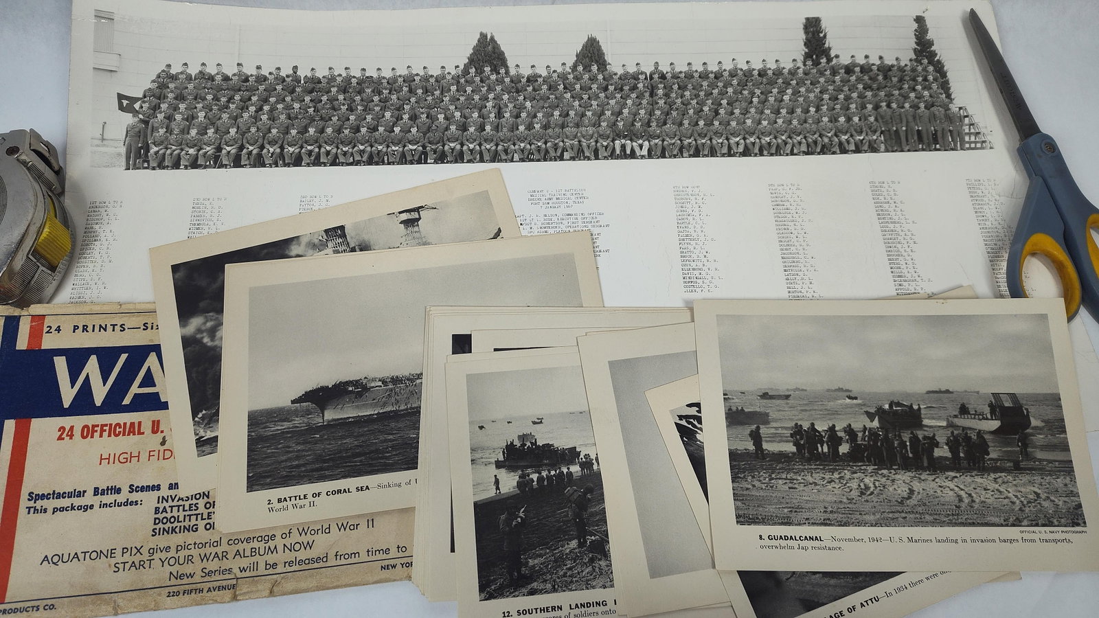 WWII US Navy War Pix Photographs and 1957 US Army Panoramic Photograph (1 of 6)