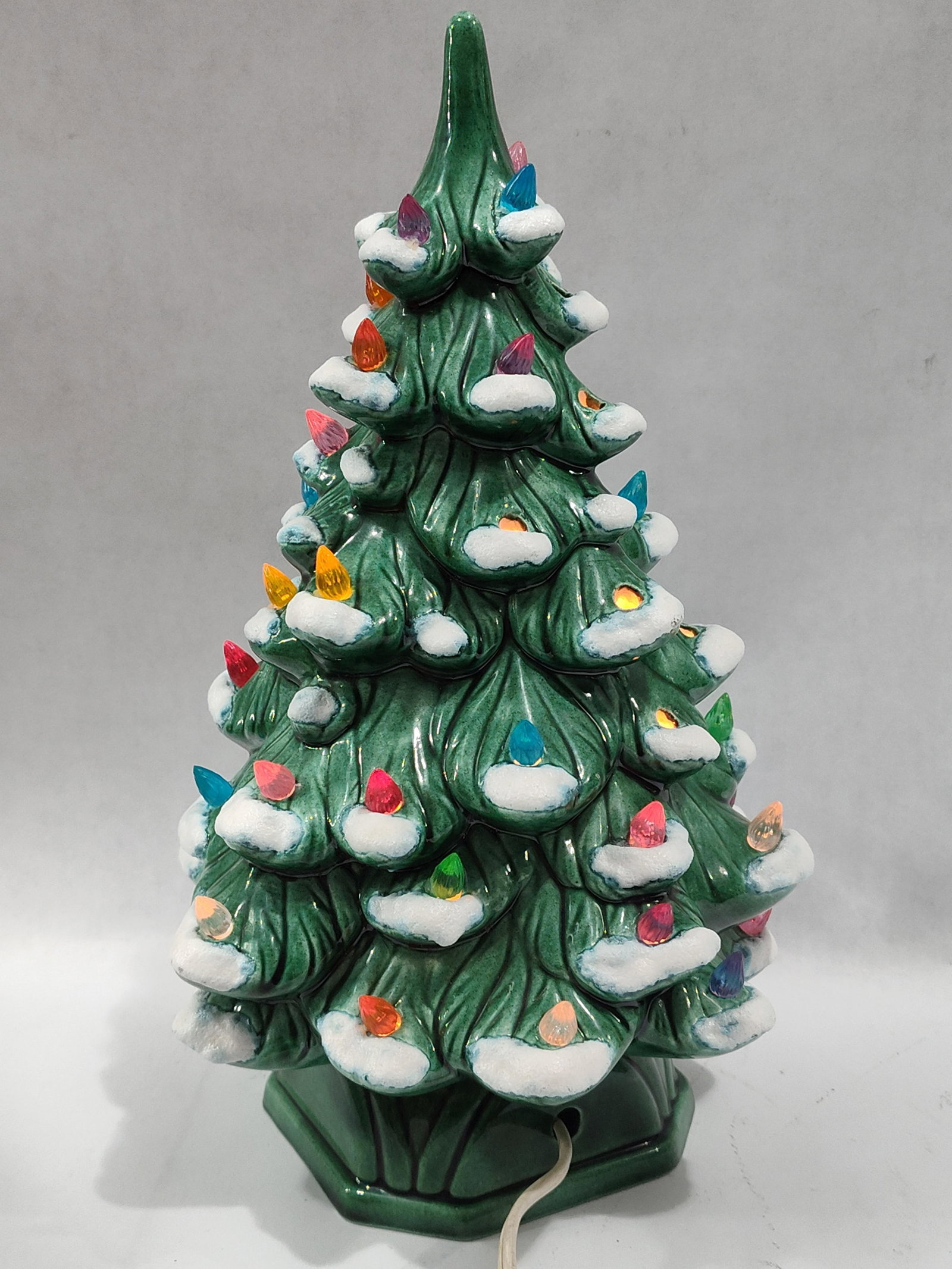 Holland Mold Ceramic Lighted Christmas Tree with Snow Tipped Branches (1 of 4)