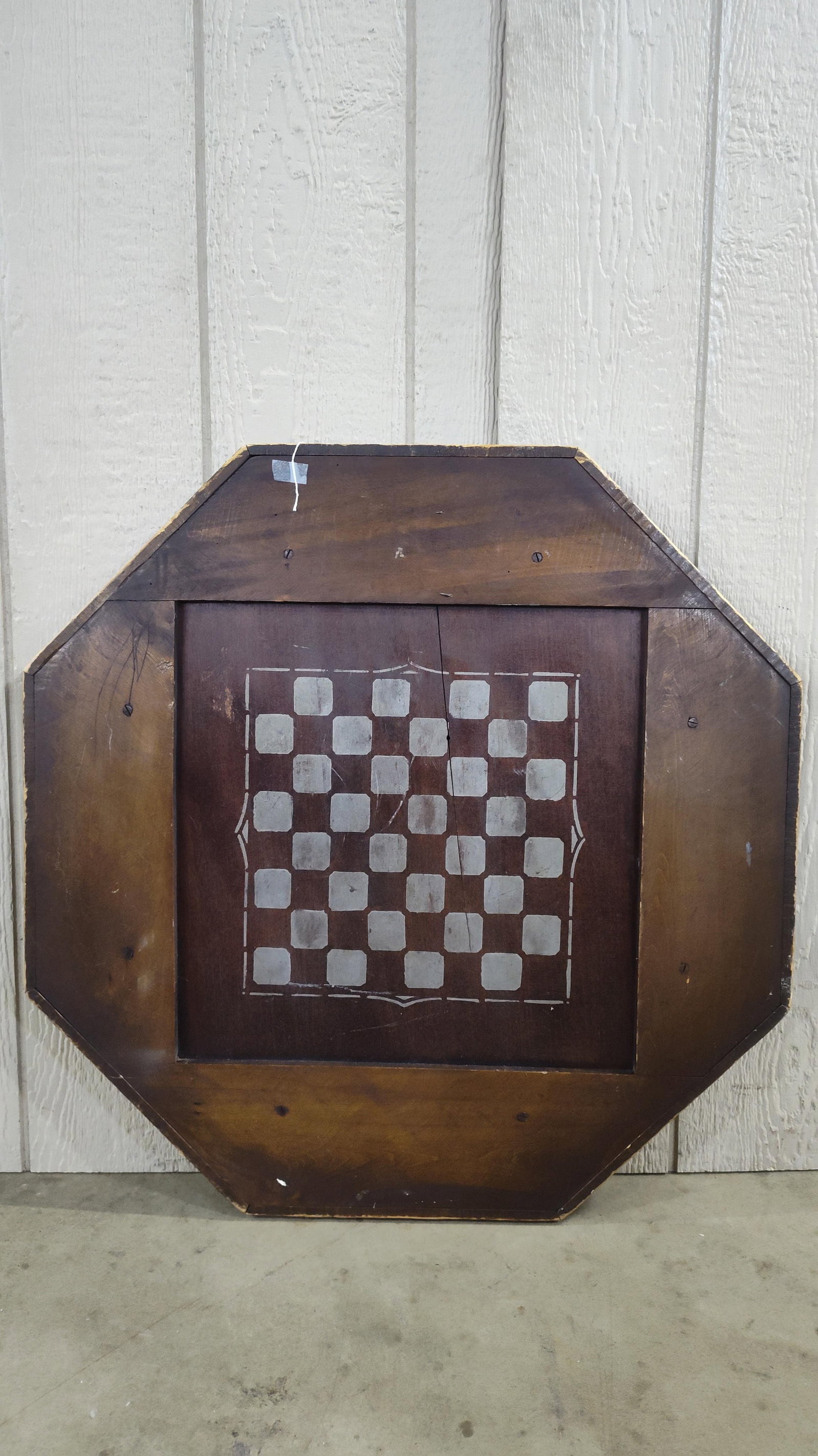 Double Sided Octagonal Game Board for Chess Checkers and Crokinole (1 of 4)