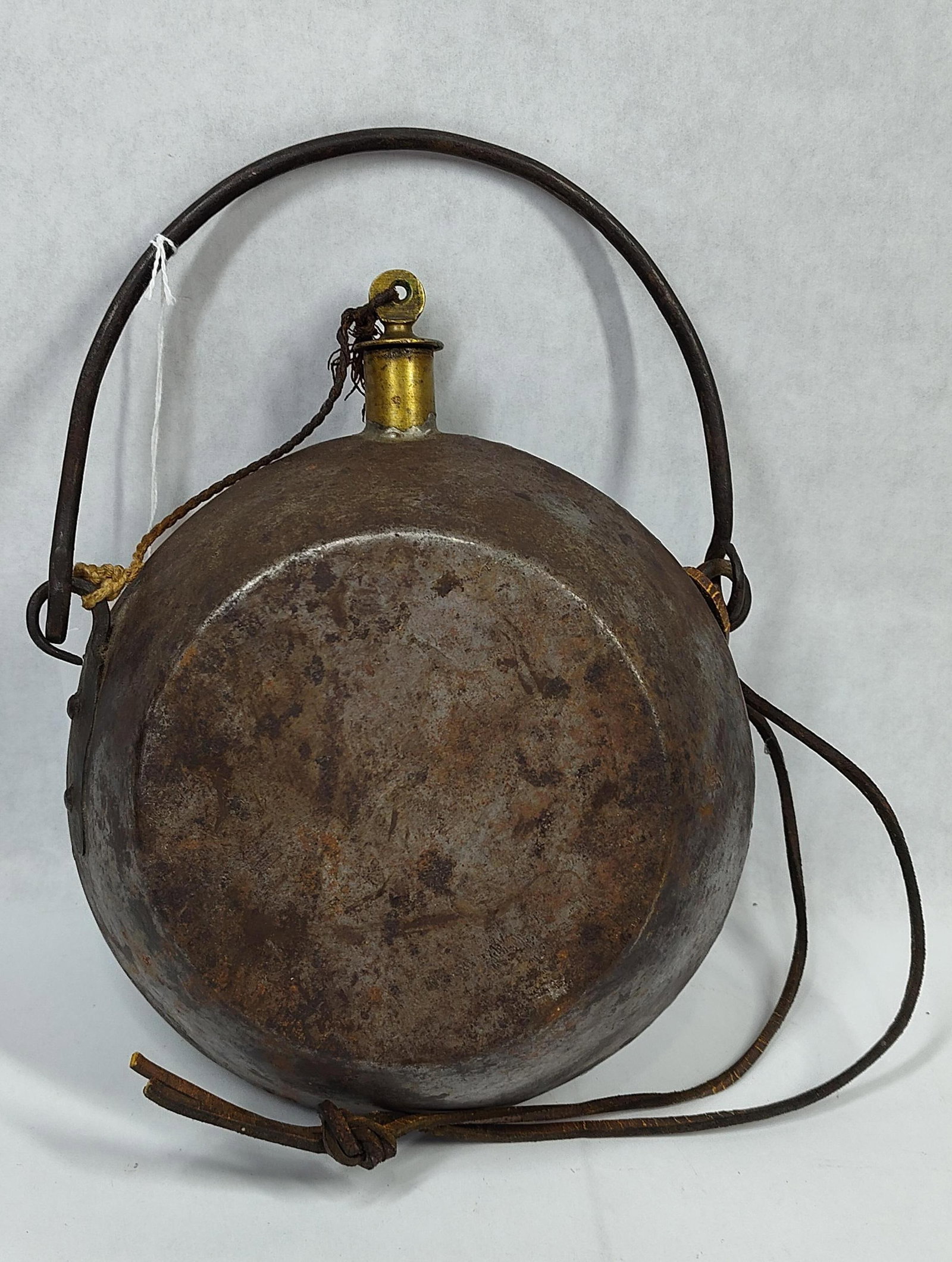 Civil War Era Tinned Iron Drum Canteen with Brass Spout (1 of 2)