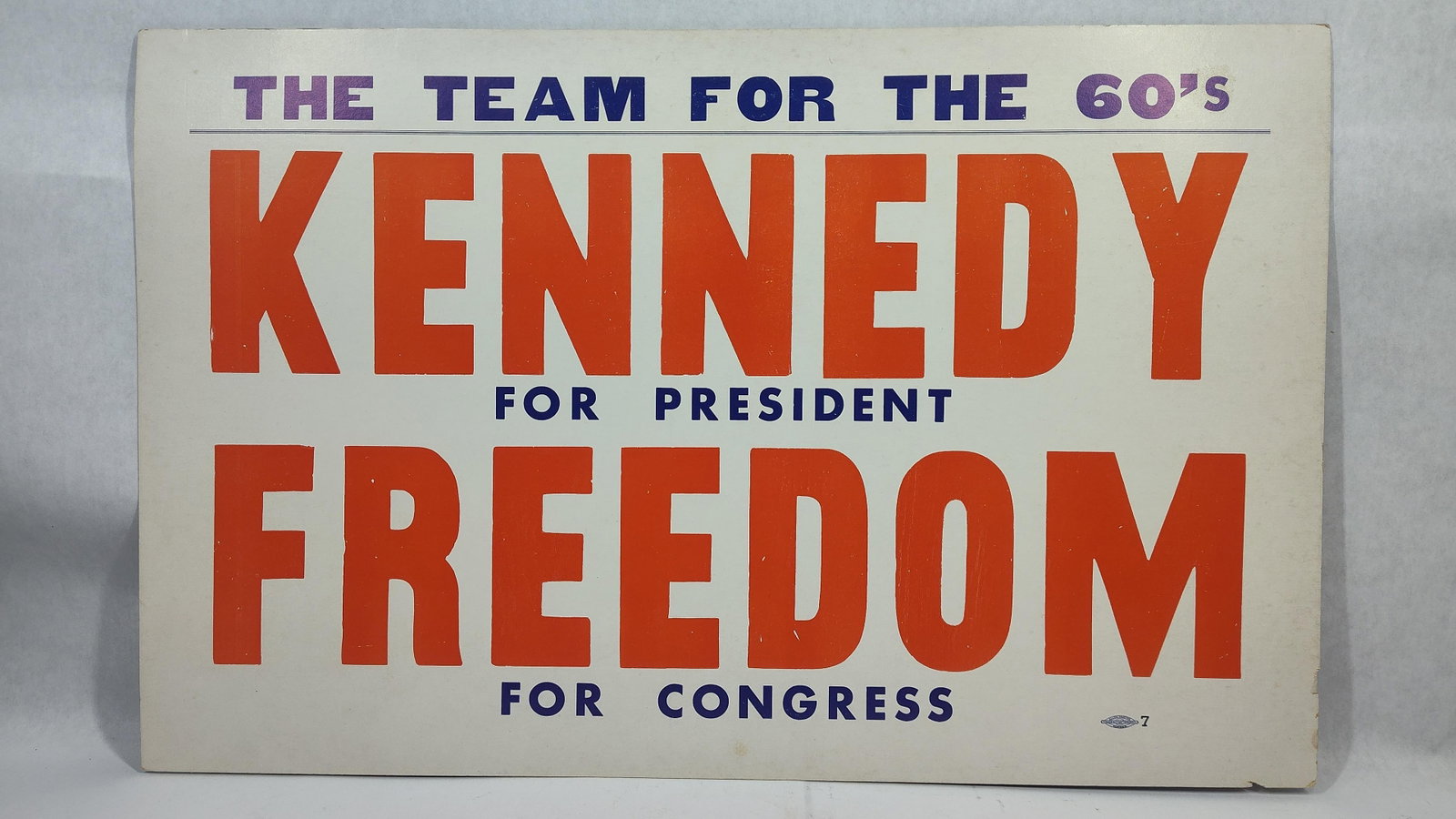 1960 Kennedy For President and Freedom For Congress Political Campaign Poster (1 of 5)