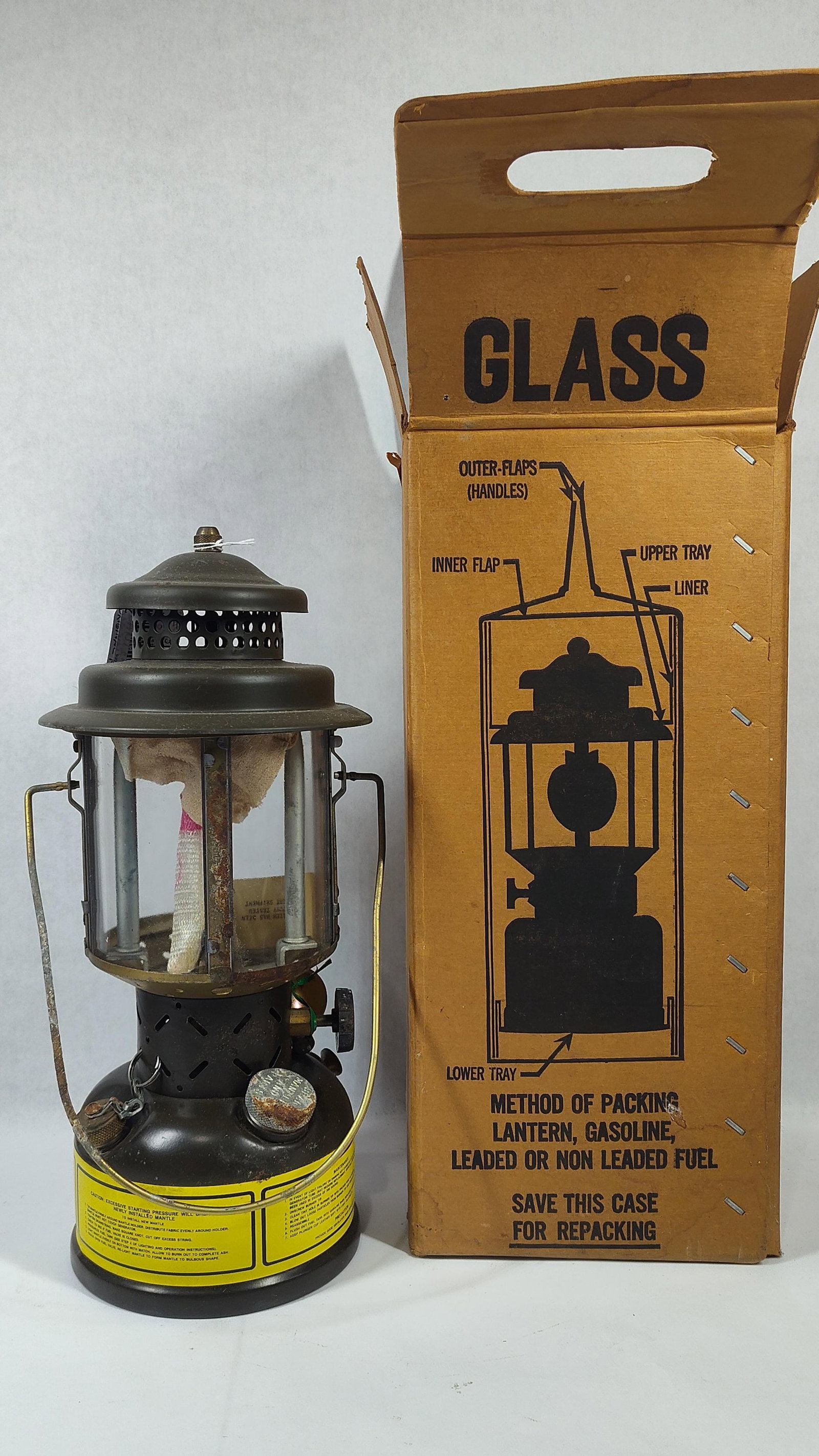 1983 U.S. Military Specification Single-Mantle Gasoline Lantern with Original Box (1 of 3)