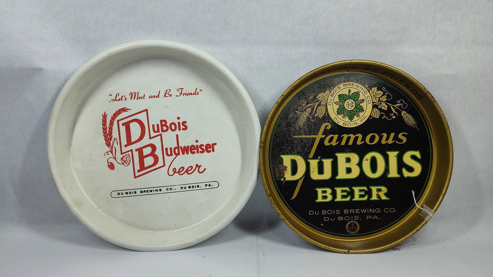 A Pair of Du Bois Brewing Company Advertising Beer Trays (1 of 6)