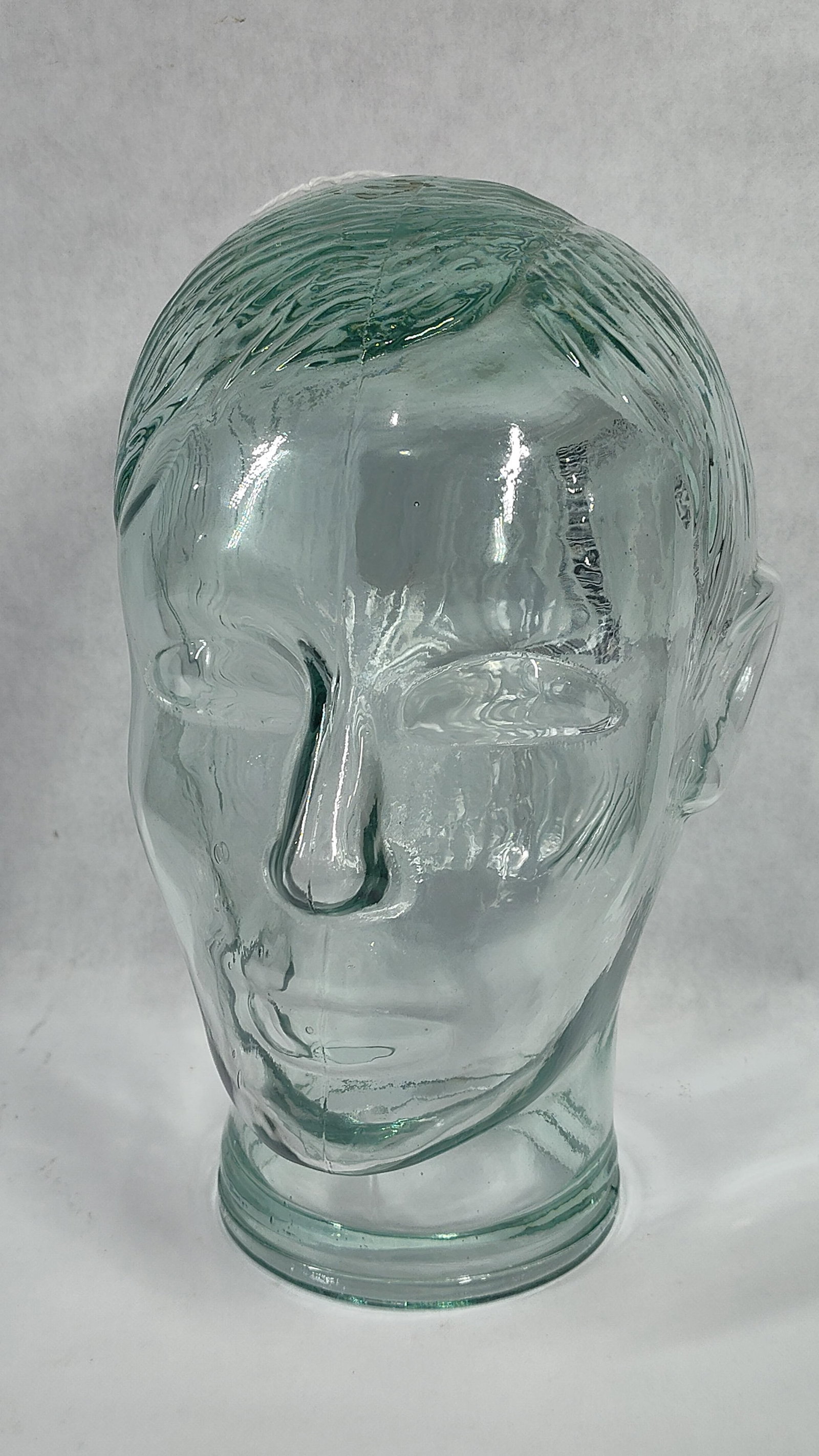 Molded Aquamarine Glass Mannequin Display Head (1 of 3)