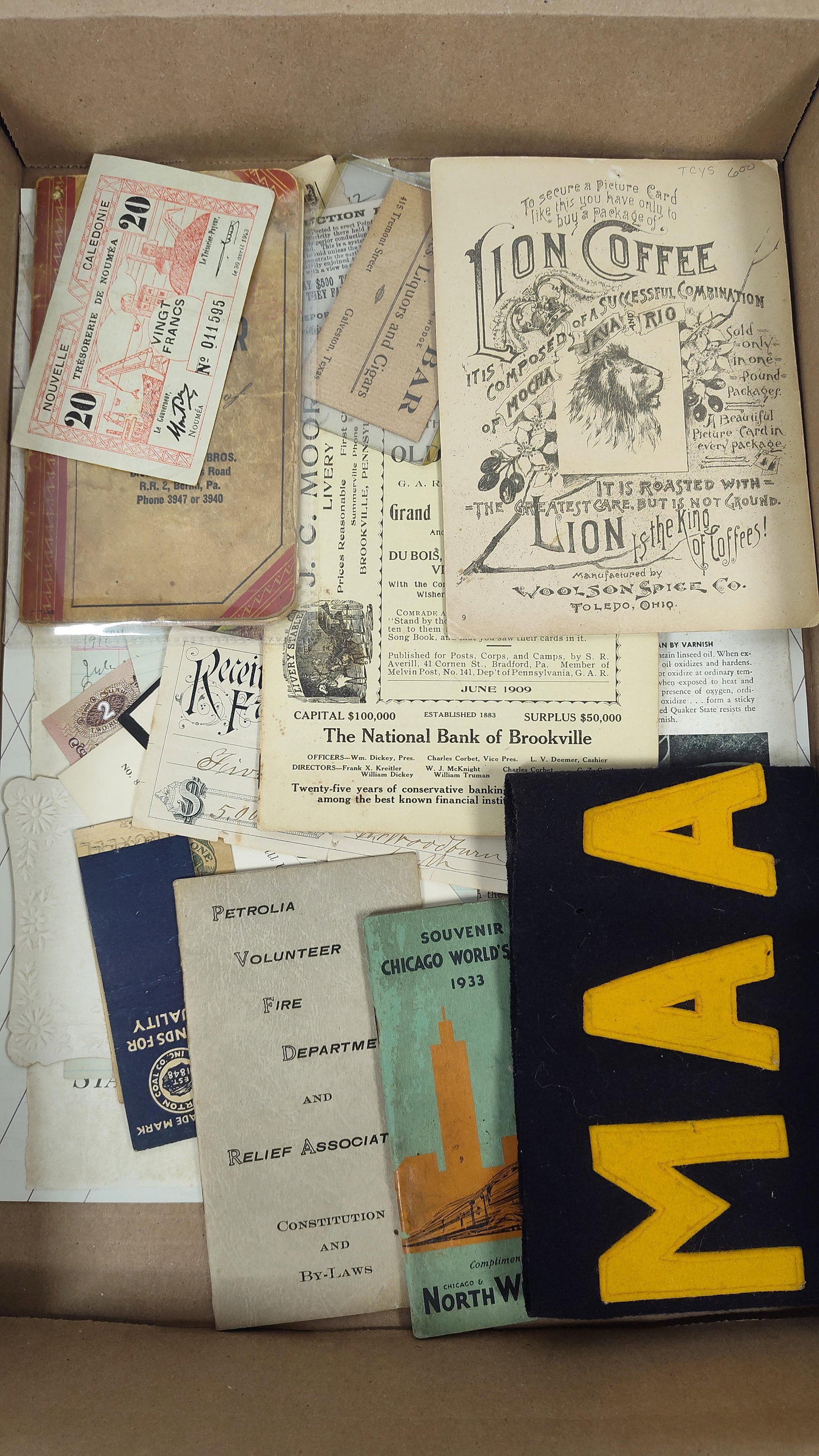 Late 19th and 20th Century Paper Ephemera, Banknotes, and Textile Items (1 of 2)
