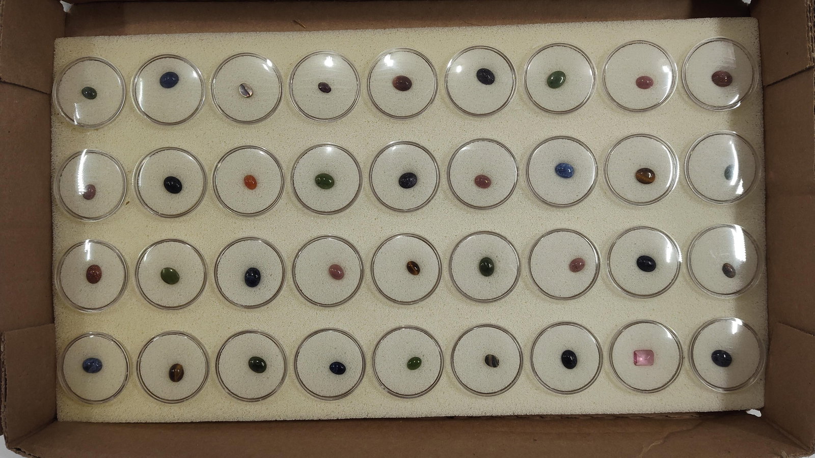 Thirty-Six Loose Gemstones and Organic Specimens in Individual Gem Jars (1 of 5)