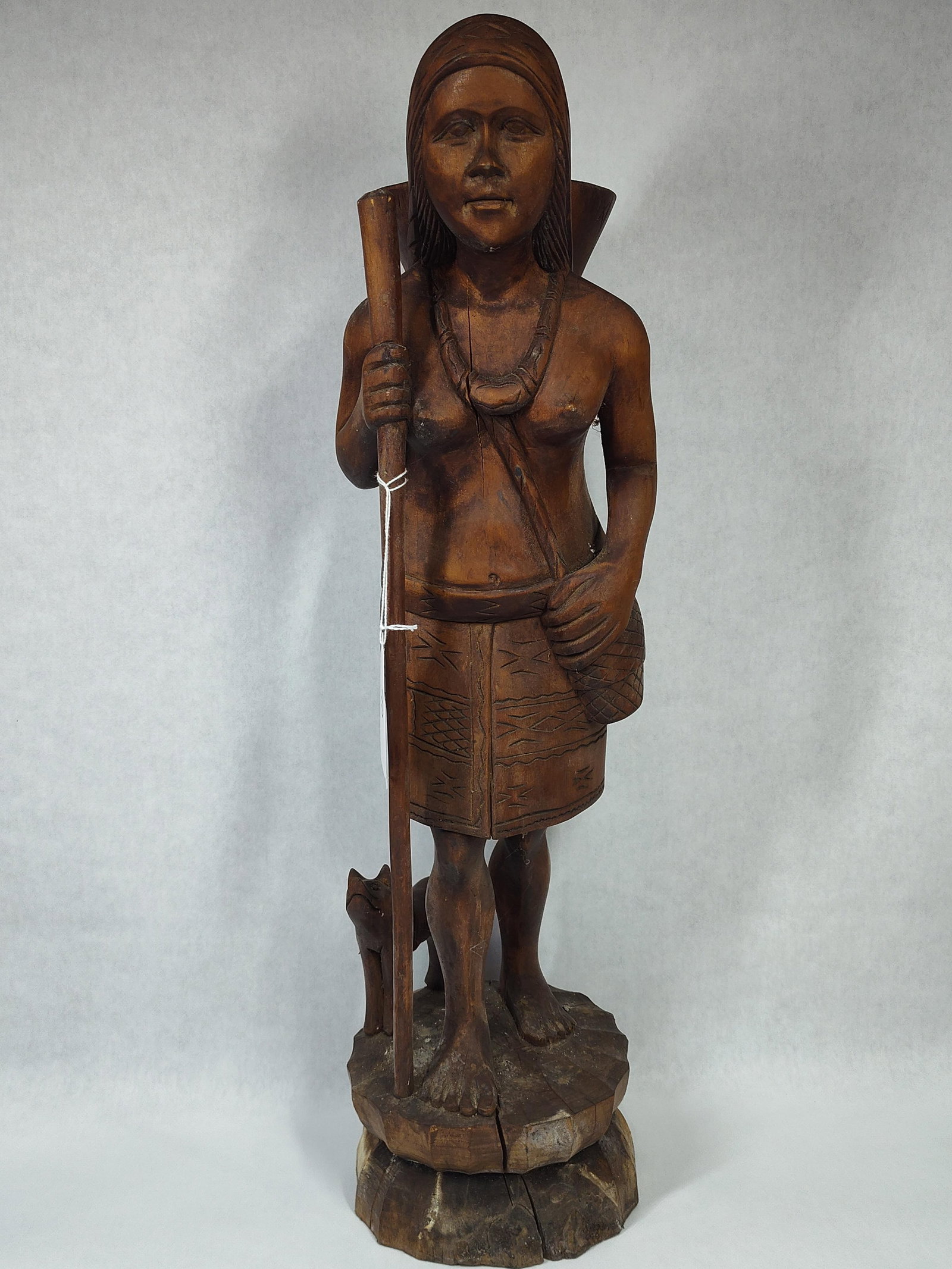 Igorot Carved Wood Figure of a Tribeswoman Huntress (1 of 8)
