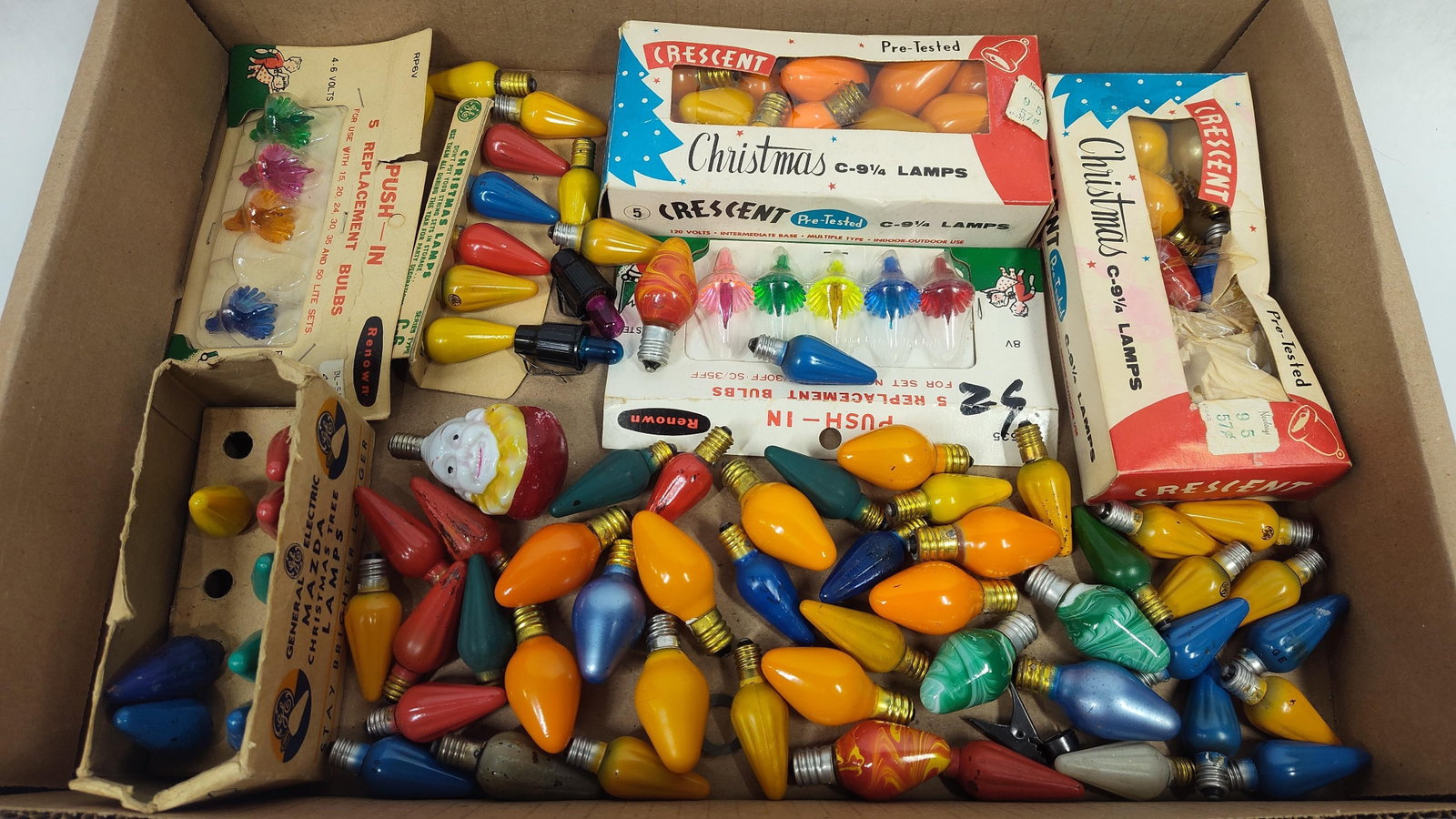 Christmas Tree Light Bulbs and Original Packaging Including General Electric, Crescent, and Renown (1 of 4)