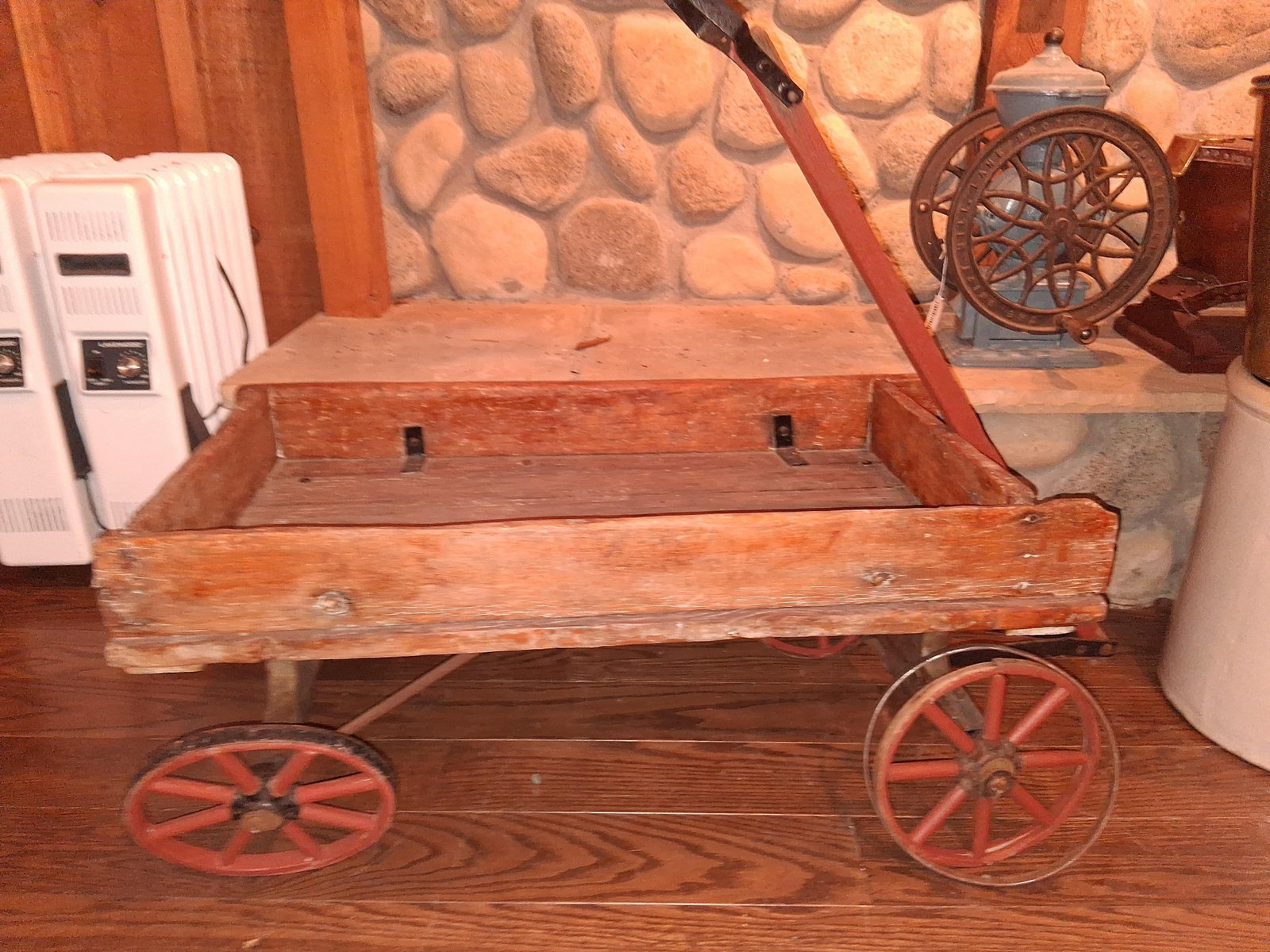Antique Wood and Iron Child's Express Pull Wagon (1 of 8)