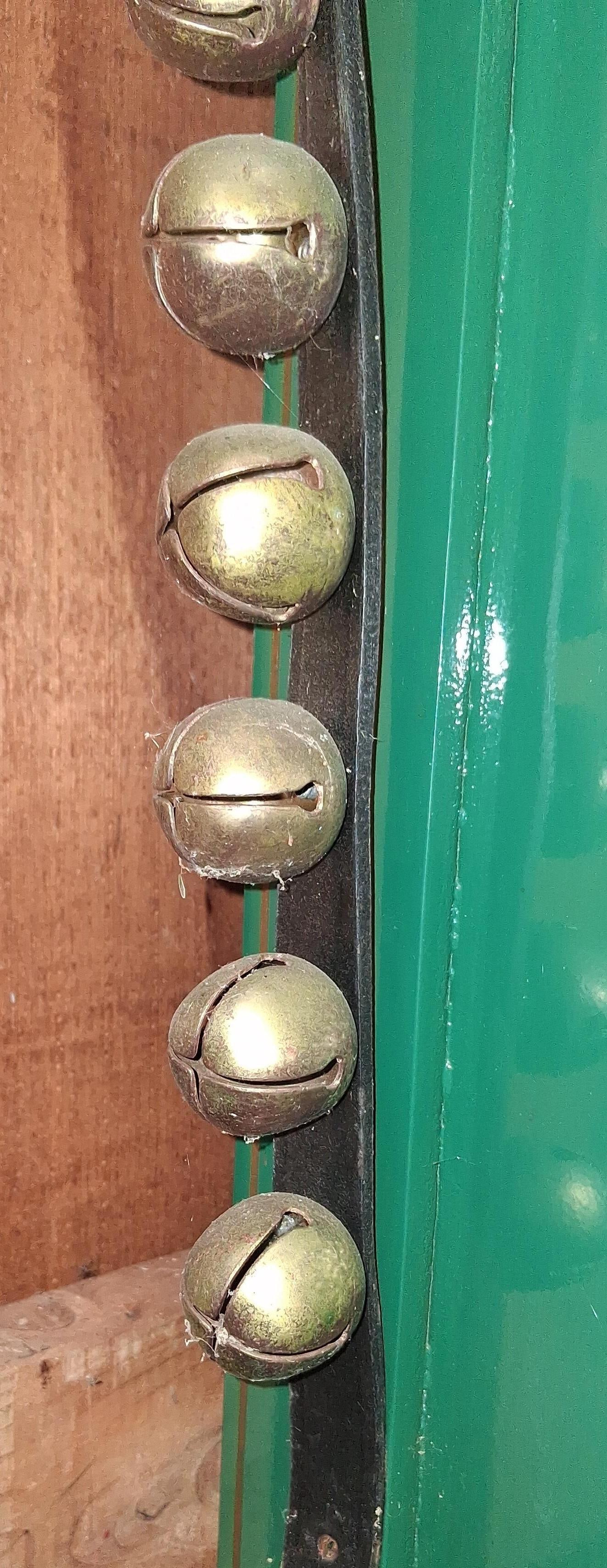Antique Brass Crotal Sleigh Bells on Leather Strap (1 of 6)