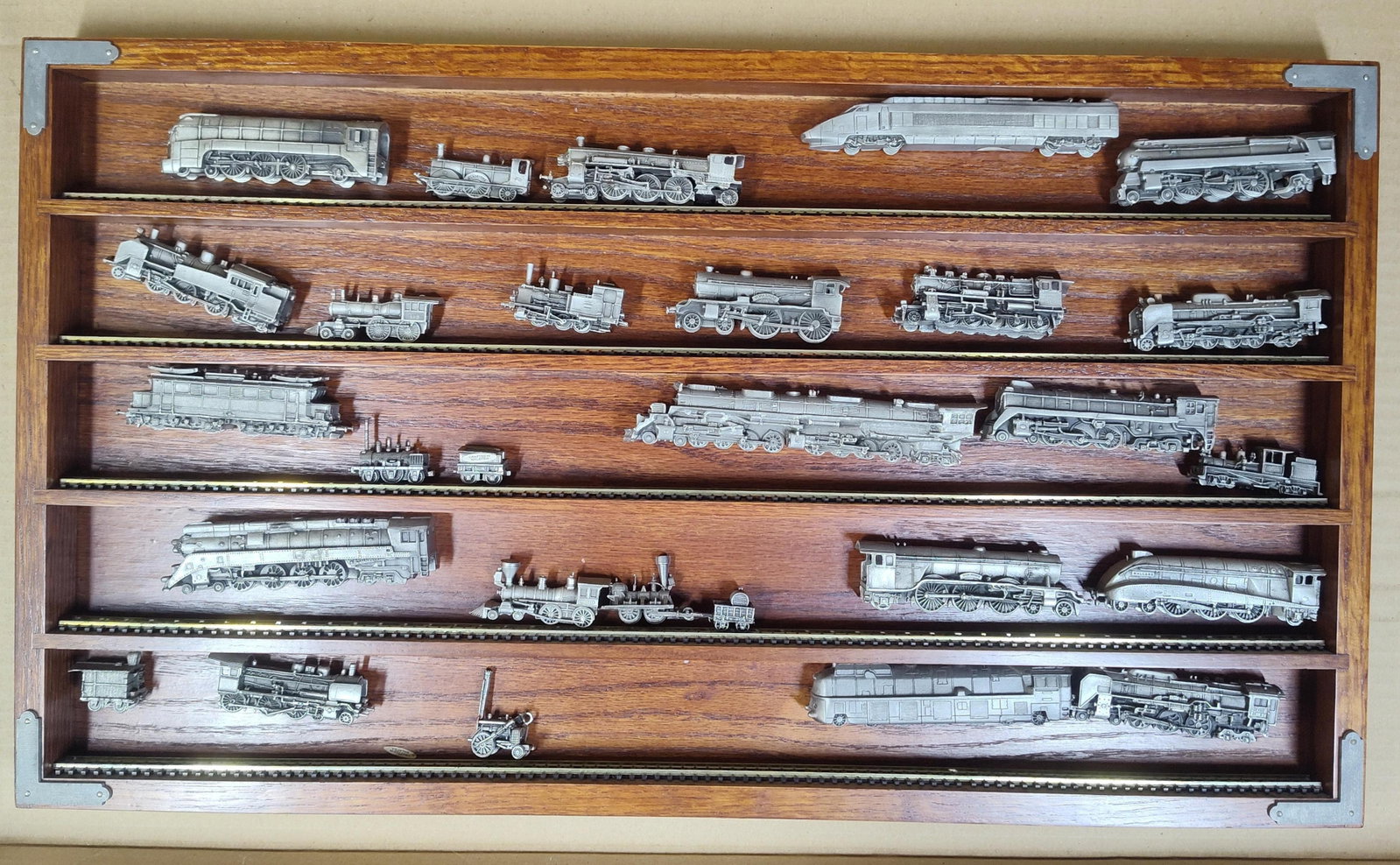 22 Miniature Locomotive Models w/ Wood Display (1 of 5)