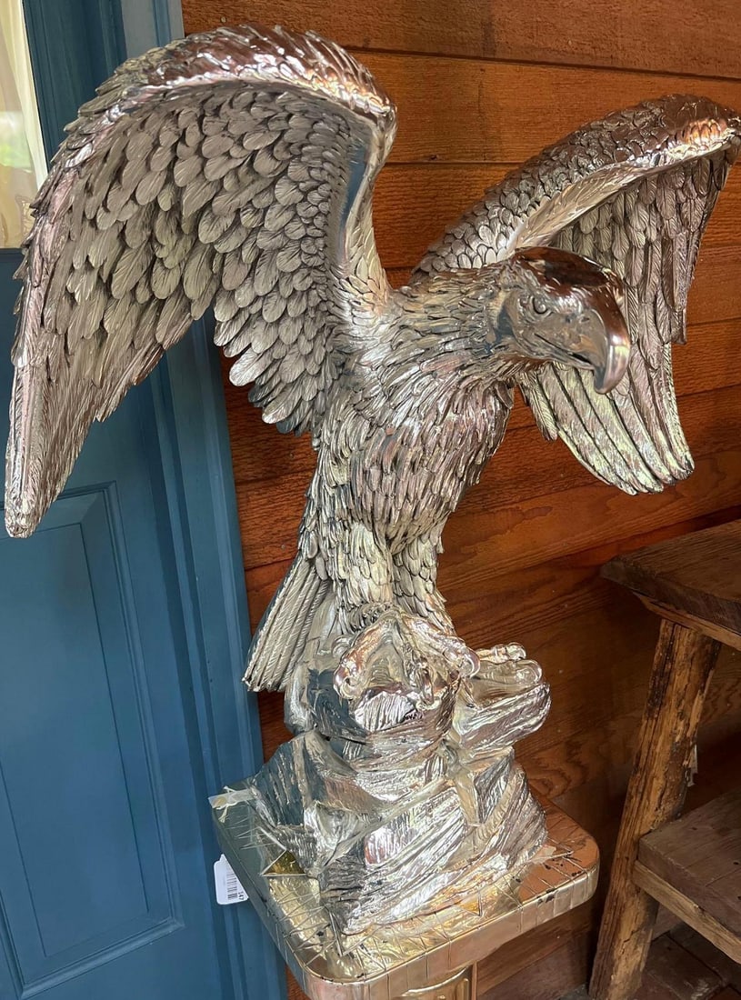 Attr. A. Giannelli Silver-Toned Eagle Sculpture (1 of 6)