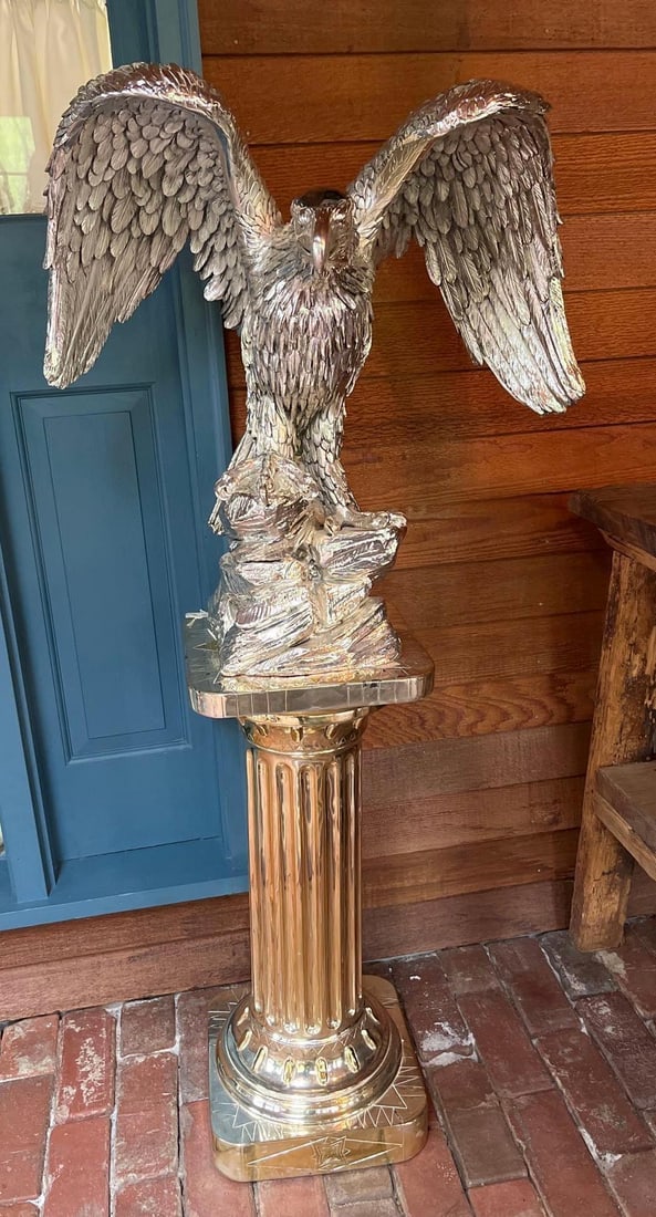 Attr. A. Giannelli Silver-Toned Eagle Sculpture - 2