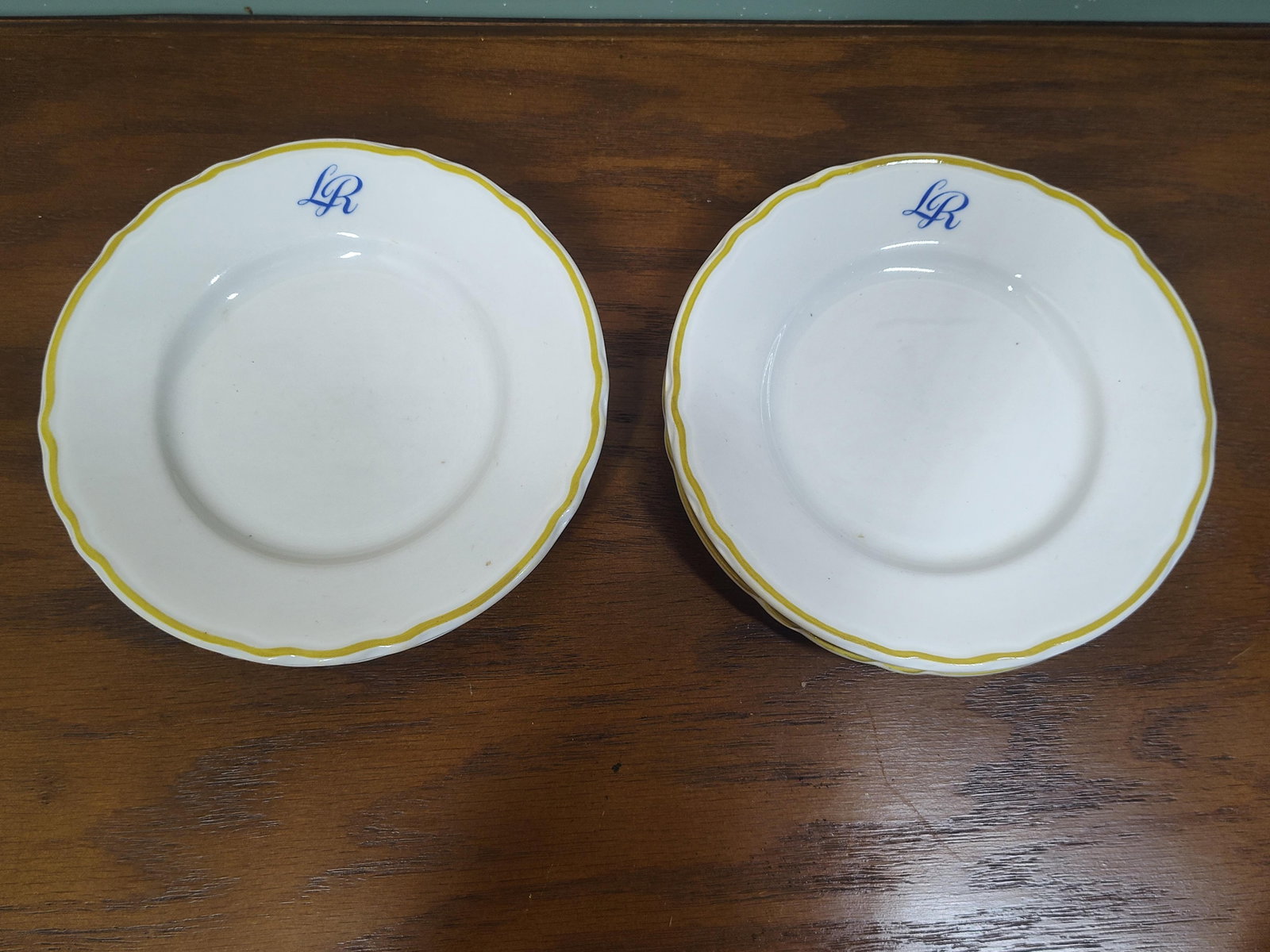 Set 4 Str. China Monogram Bread & Butter Plates - 3