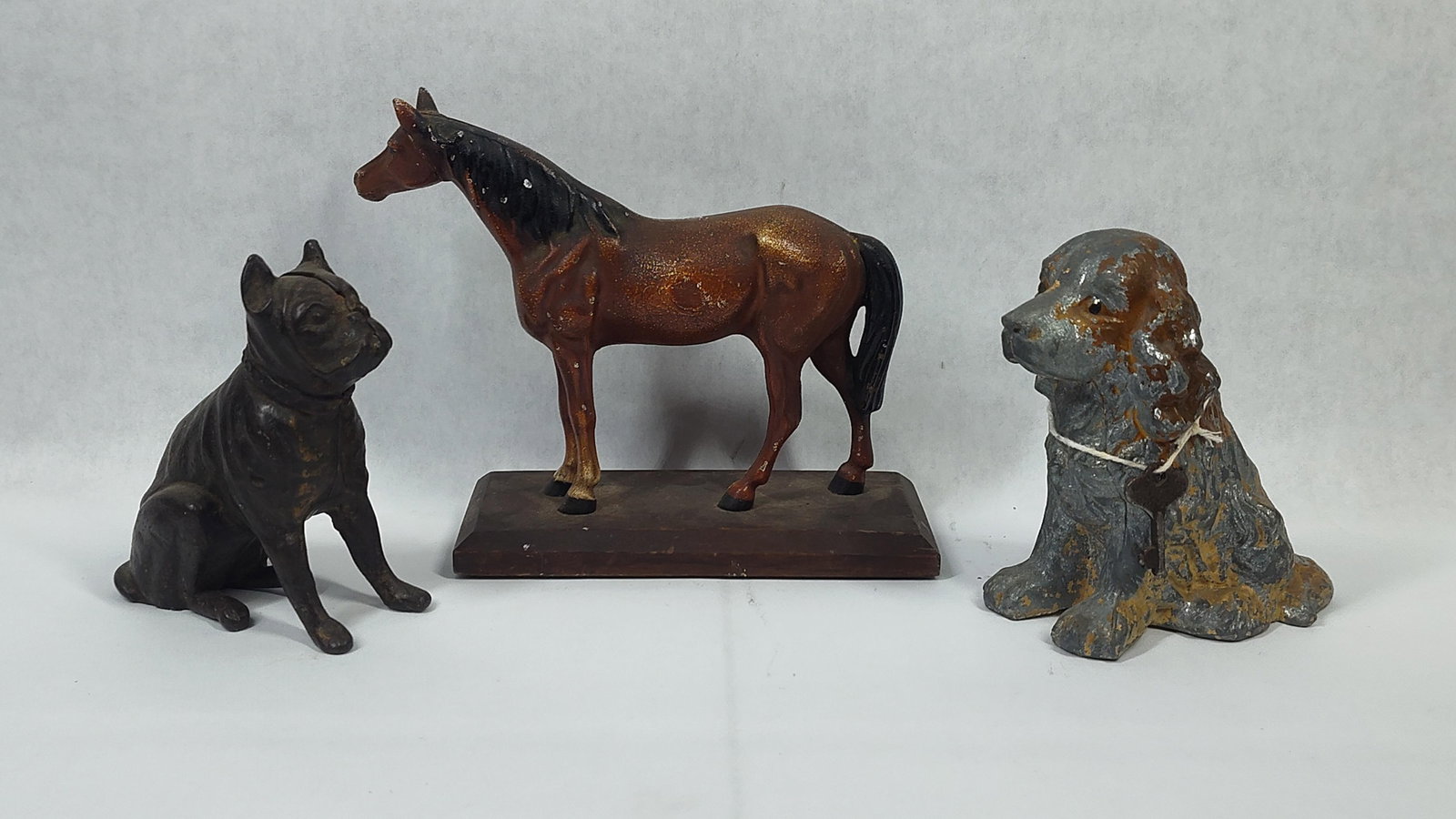 Set 3 American Cast Metal Animals w/ Hubley Horse (1 of 5)