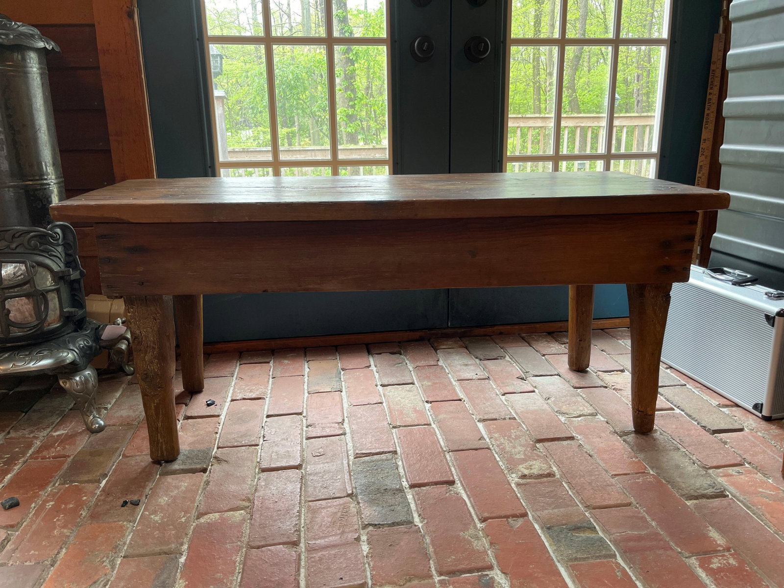 19th-Century American Primitive Pine Work Table (1 of 4)